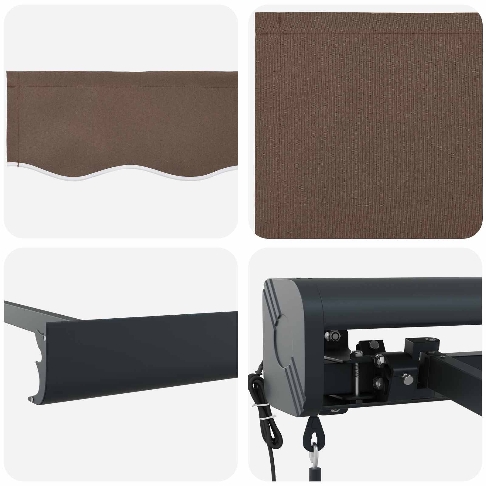 vidaXL Ausziehbare Markise Taupe 400 x 300 cm Stoff und Metall