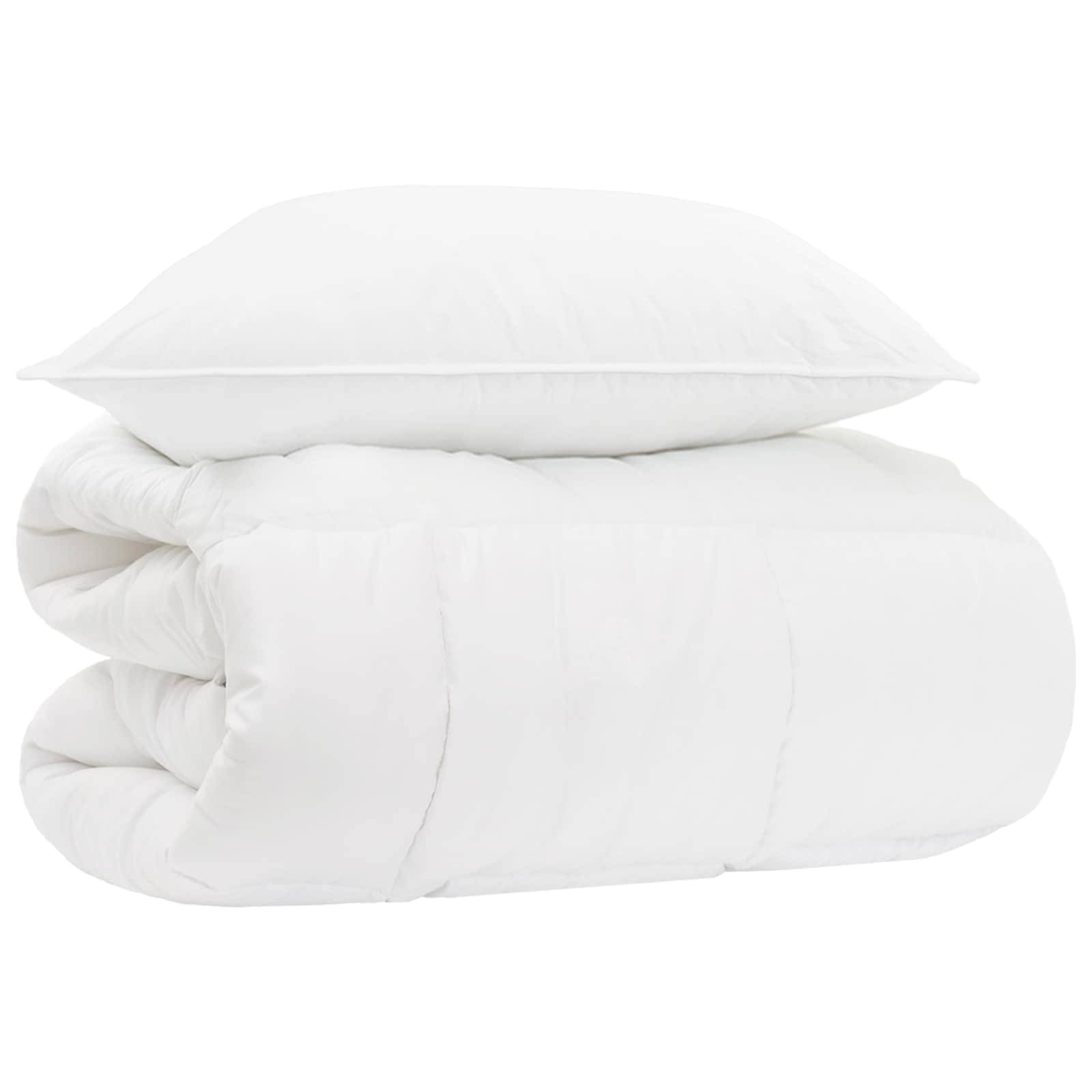 vidaXL Bettwäsche-Set mit Kissen 2 pcs Weiß Bambus