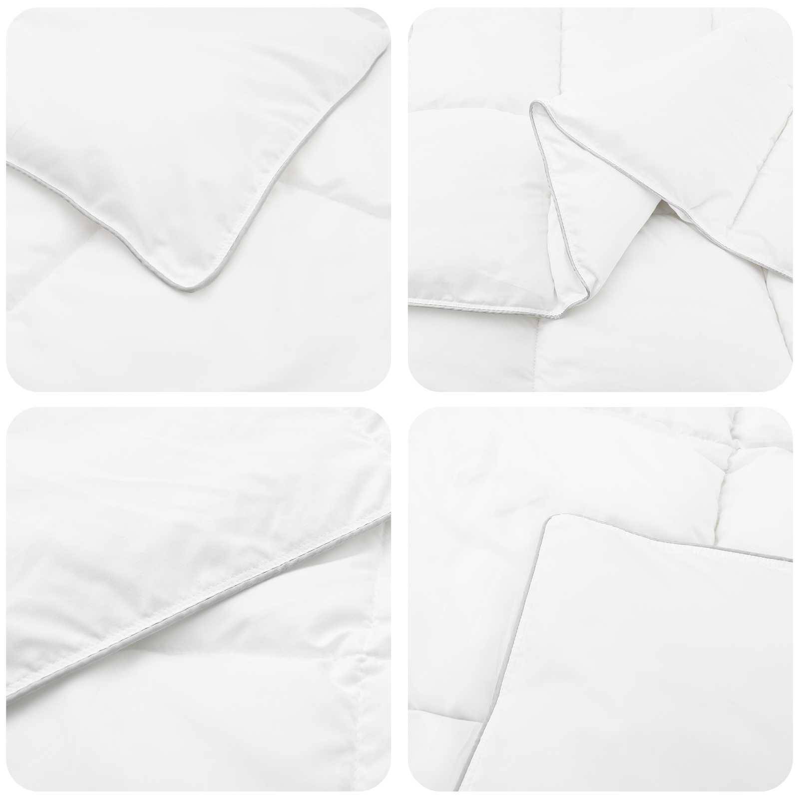 vidaXL Duvet- und Kopfkissen-Set 3 stk. 140 x 220 cm Winter Weiß