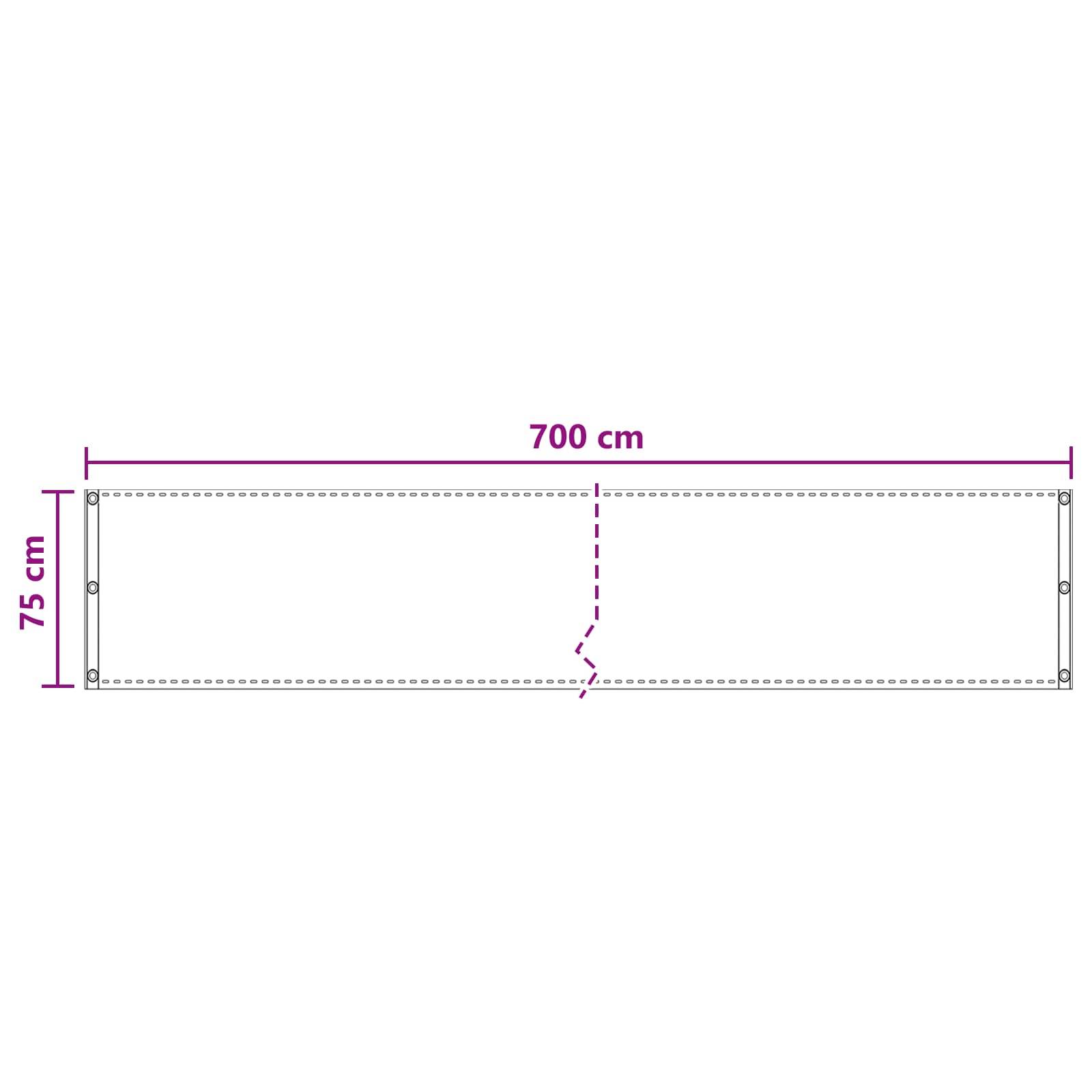 vidaXL Balkonsichtschutz Beige 75 x 700 cm HDPE und Aluminium