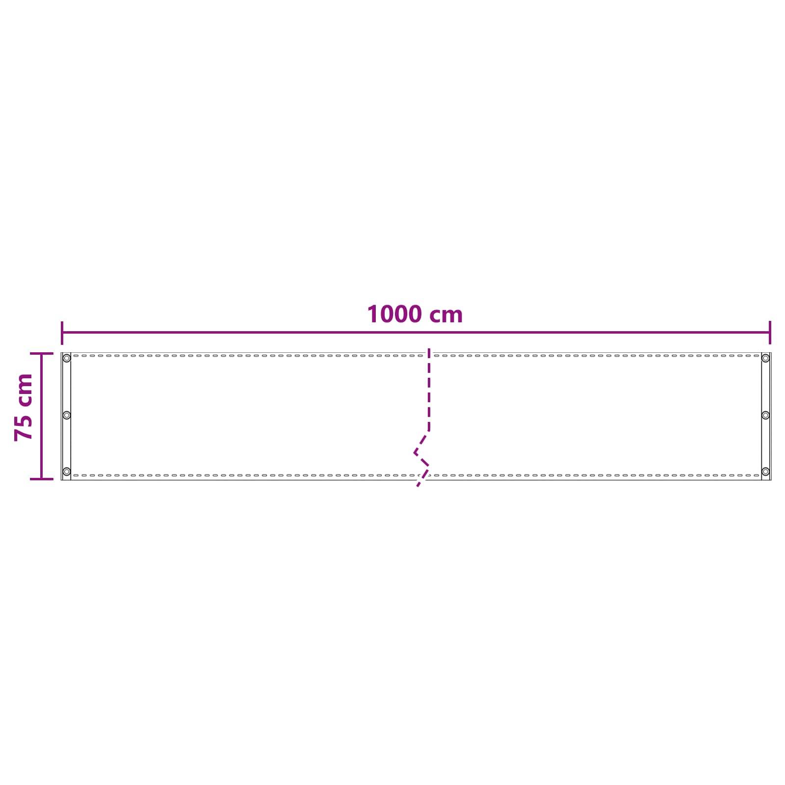 vidaXL Balkonsichtschutz Creme 75 x 1000 cm HDPE und Aluminium