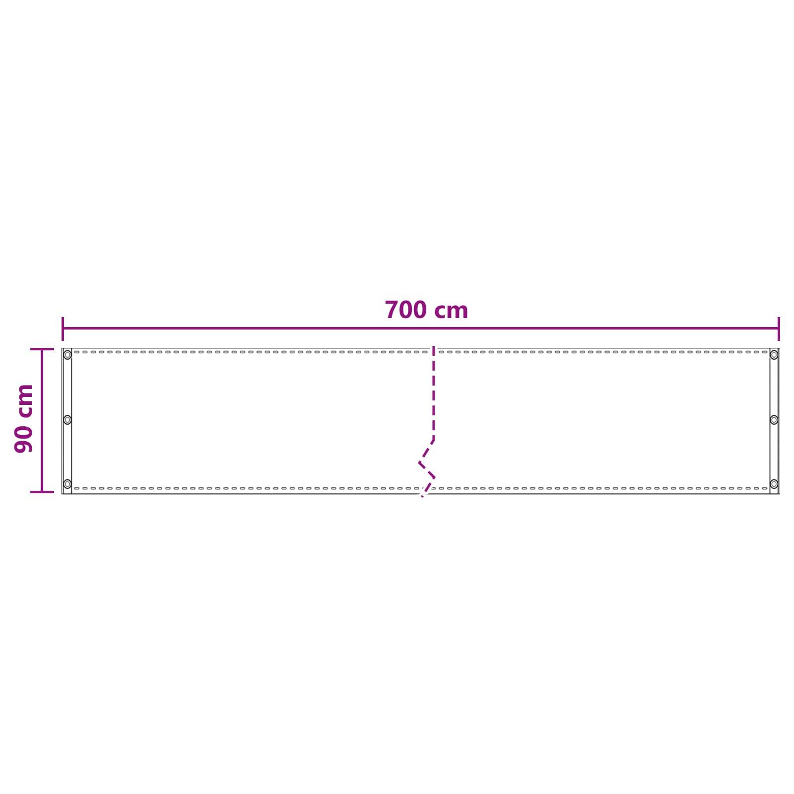 vidaXL Balkonsichtschutz Taupe 90 x 700 cm HDPE und Aluminium