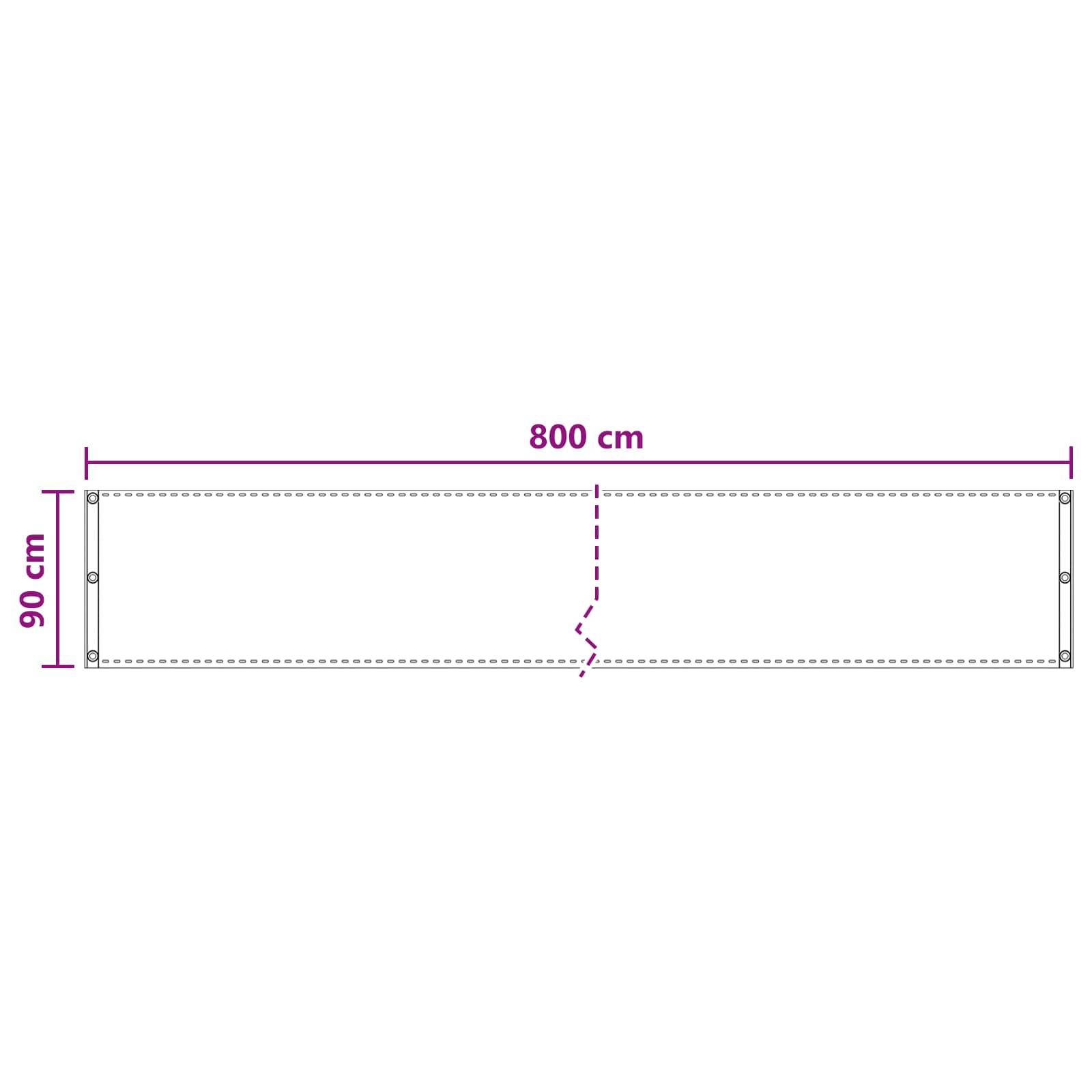 vidaXL Balkonsichtschutz Anthrazit 90 x 800 cm HDPE und Aluminium
