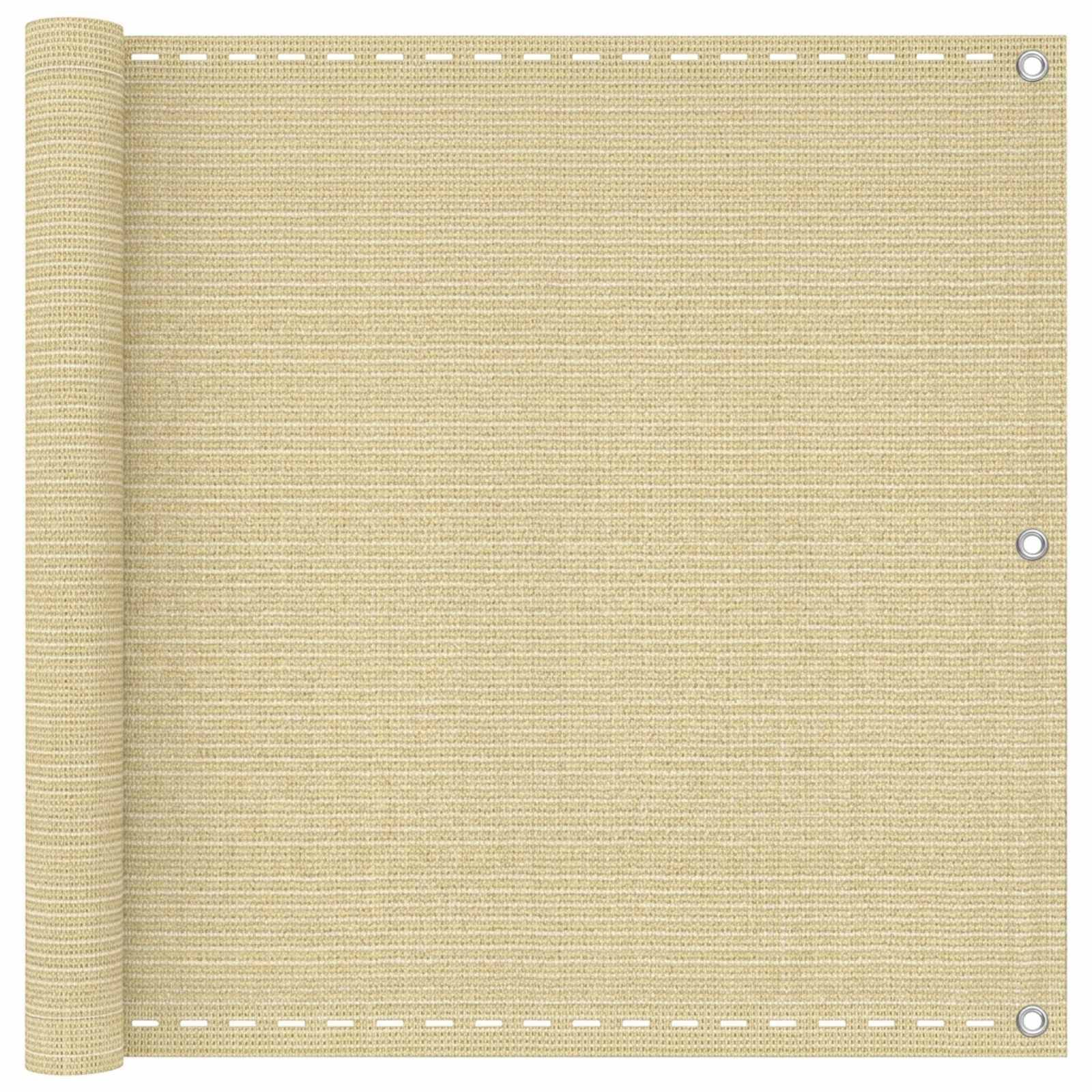 vidaXL Balkonsichtschutz Beige 75 x 700 cm HDPE und Aluminium