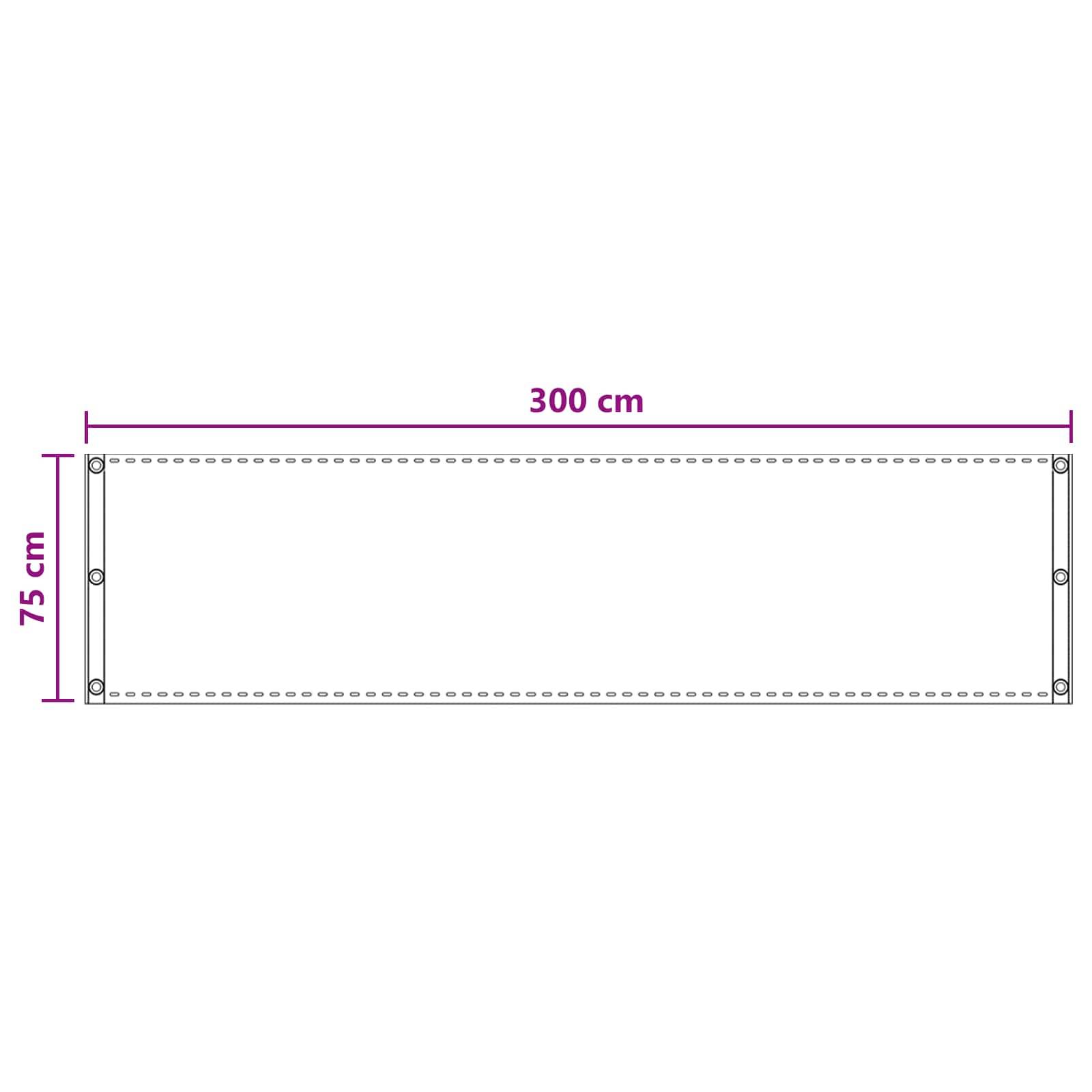 vidaXL Balkonsichtschutz Hellgrau 75 x 300 cm HDPE und Aluminium