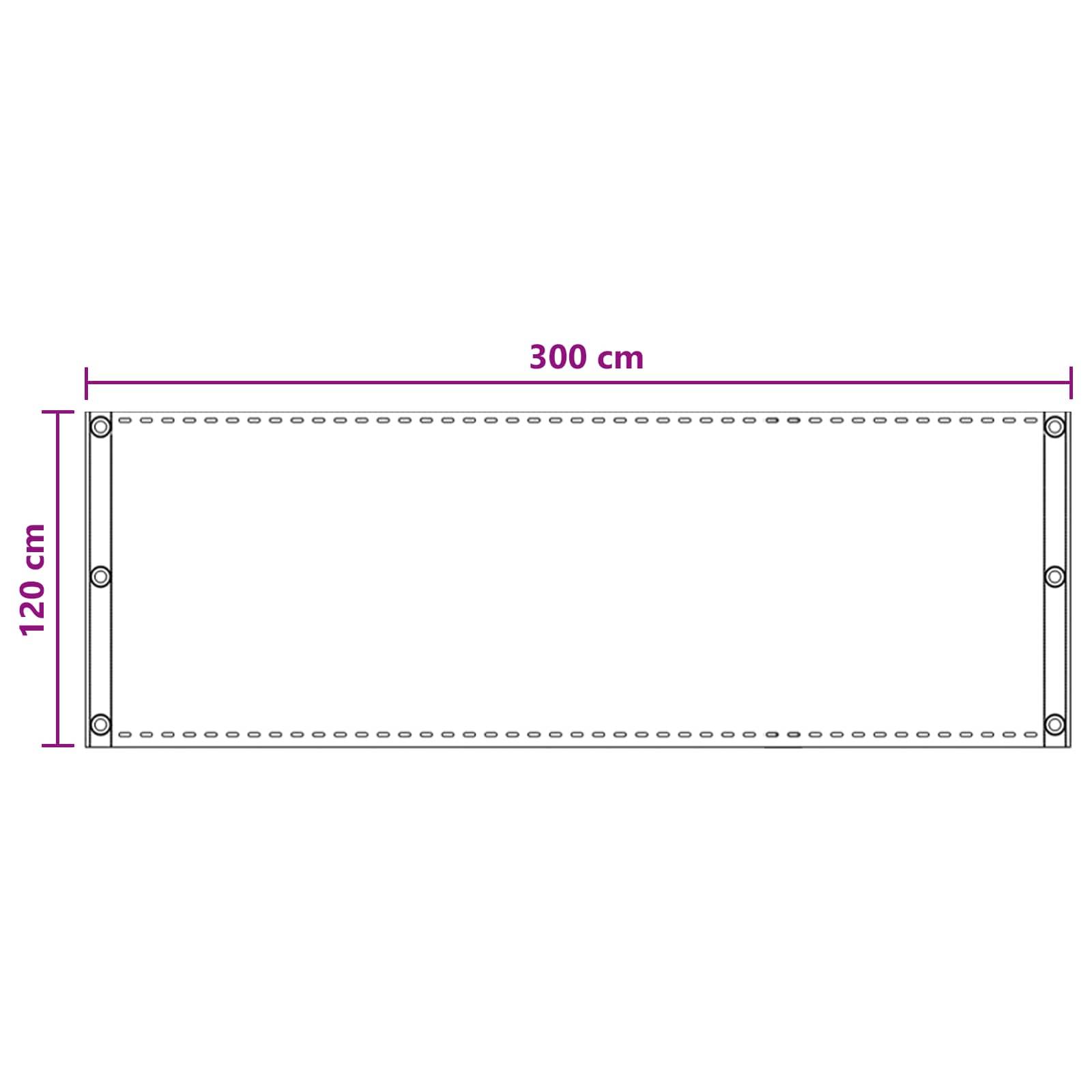 vidaXL Balkonsichtschutz Hellgrau 120 x 300 cm HDPE und Aluminium