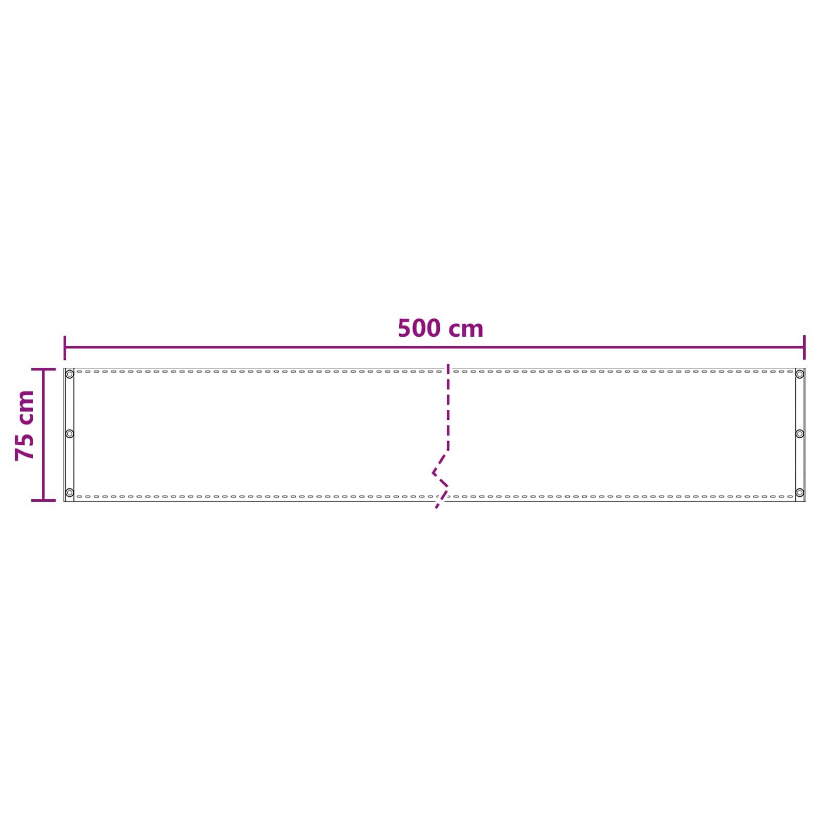 vidaXL Balkonsichtschutz Sand 75 x 500 cm HDPE und Aluminium