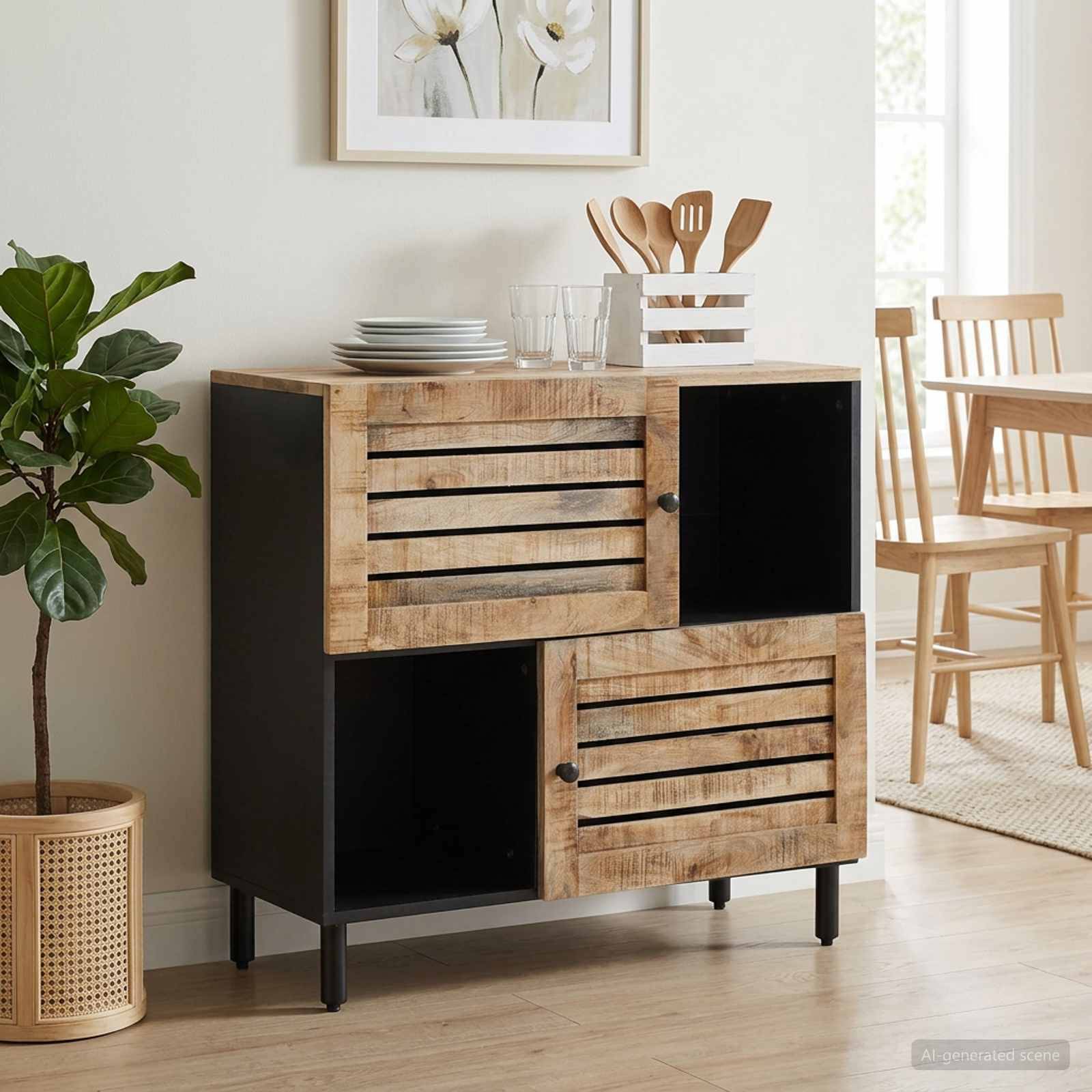 vidaXL Stauraumschränke Braun 80 x 33,5 x 75 cm Massivholz Mango