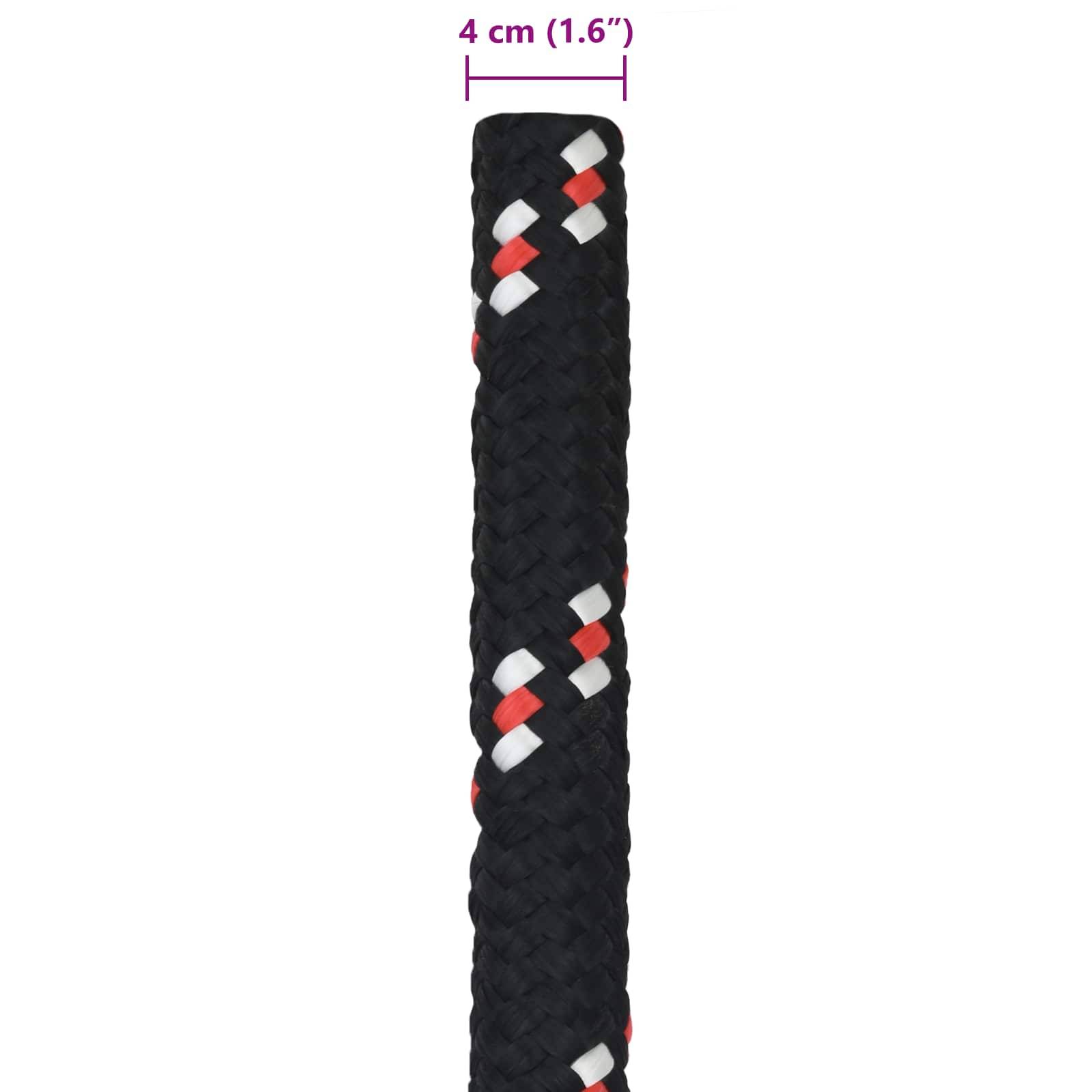 vidaXL Bootsseil 5 m 4 Schwarz und Rot PP