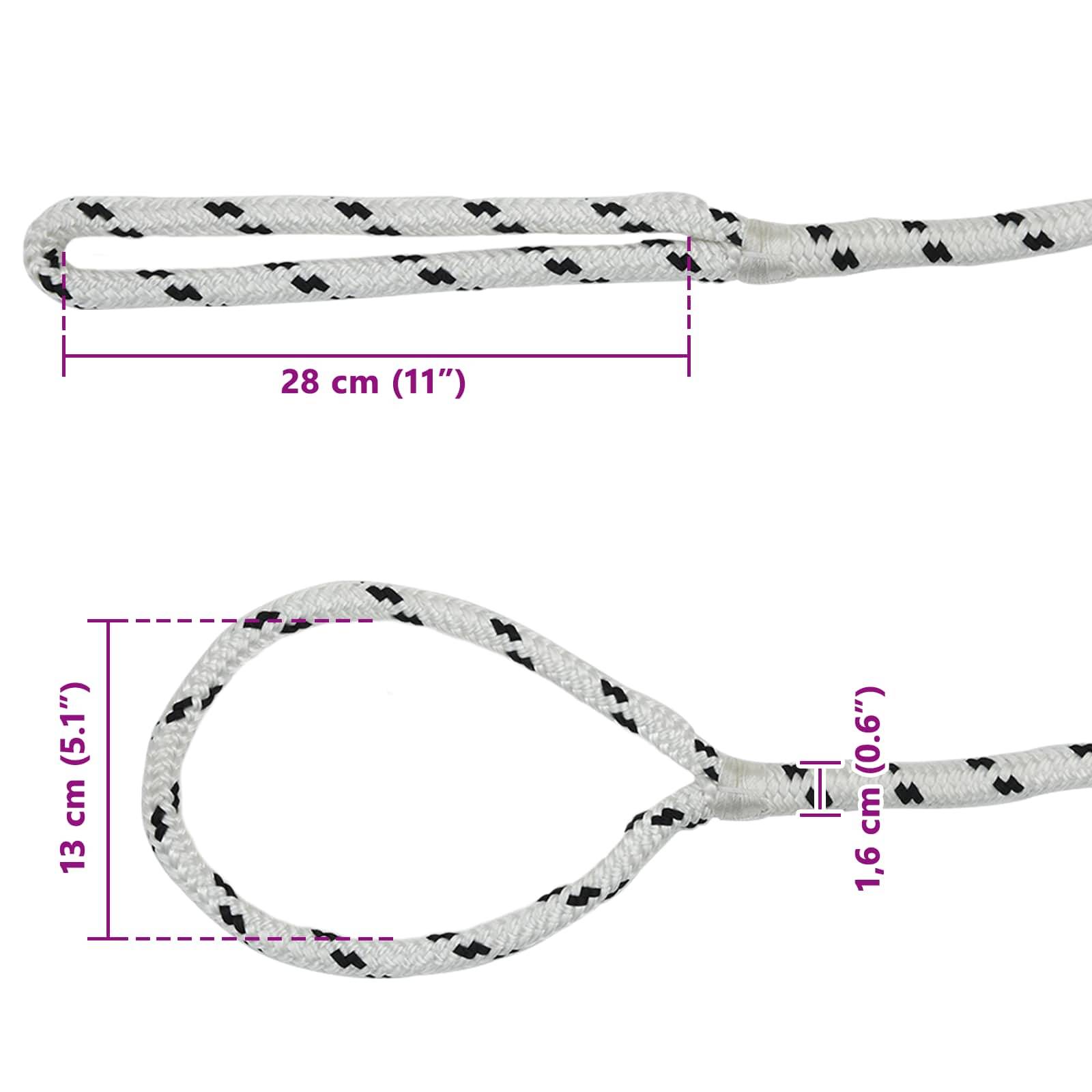 vidaXL Bootsseil 9 m 1.6 Weiß und Schwarz Polyester