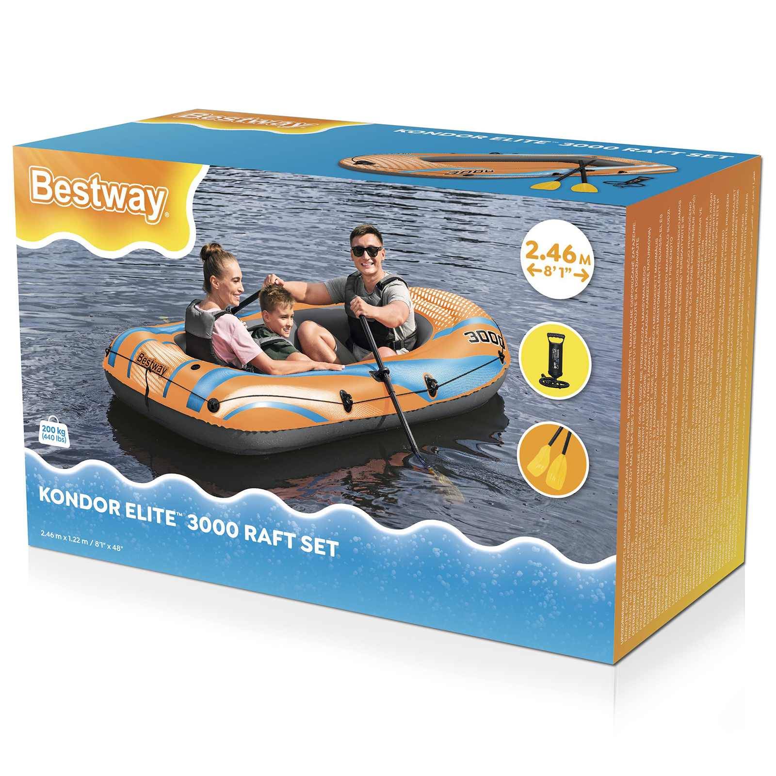 Bestway Schlauchboot Orange 246 x 122 cm PVC