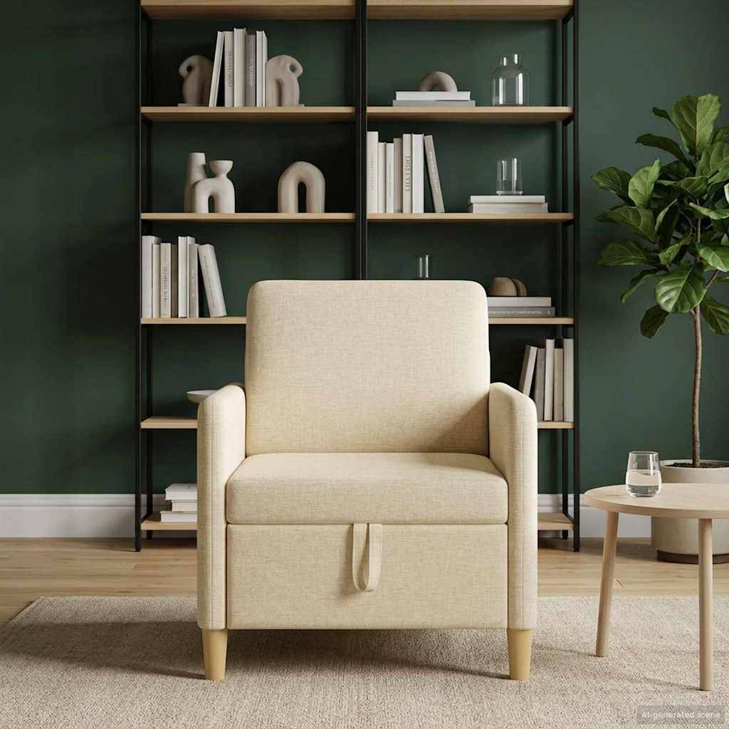 vidaXL Sofa mit Stauraum Creme 72 x 78 x 87 cm Polyester