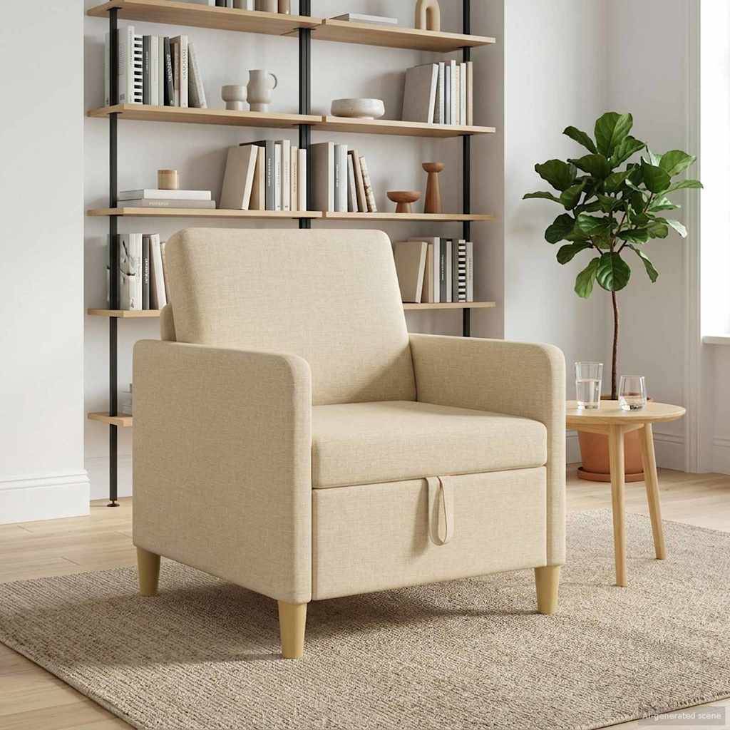 vidaXL Sofa mit Stauraum Creme 72 x 78 x 87 cm Polyester