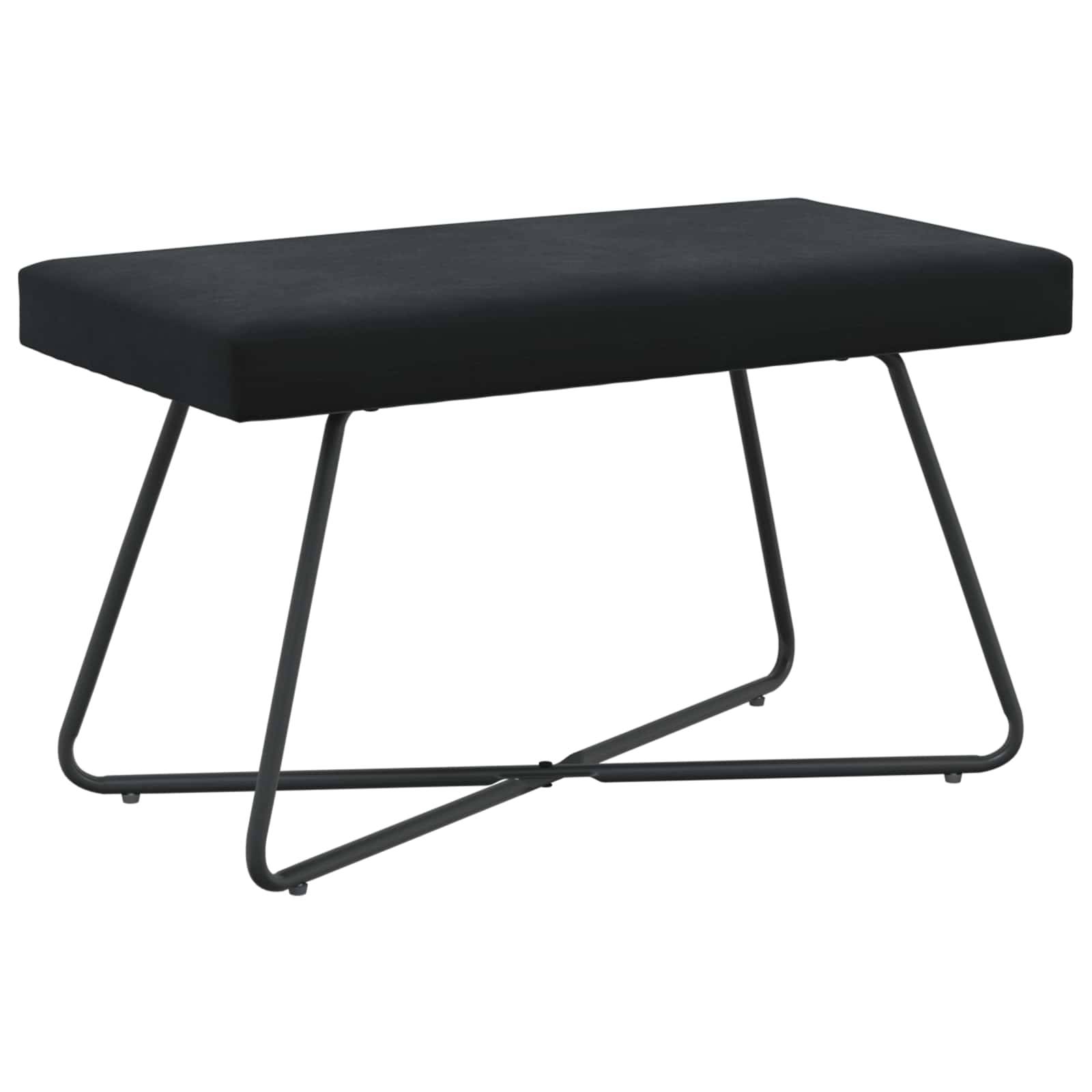vidaXL Bank Uni Schwarz 80 x 40 x 45 cm Samt