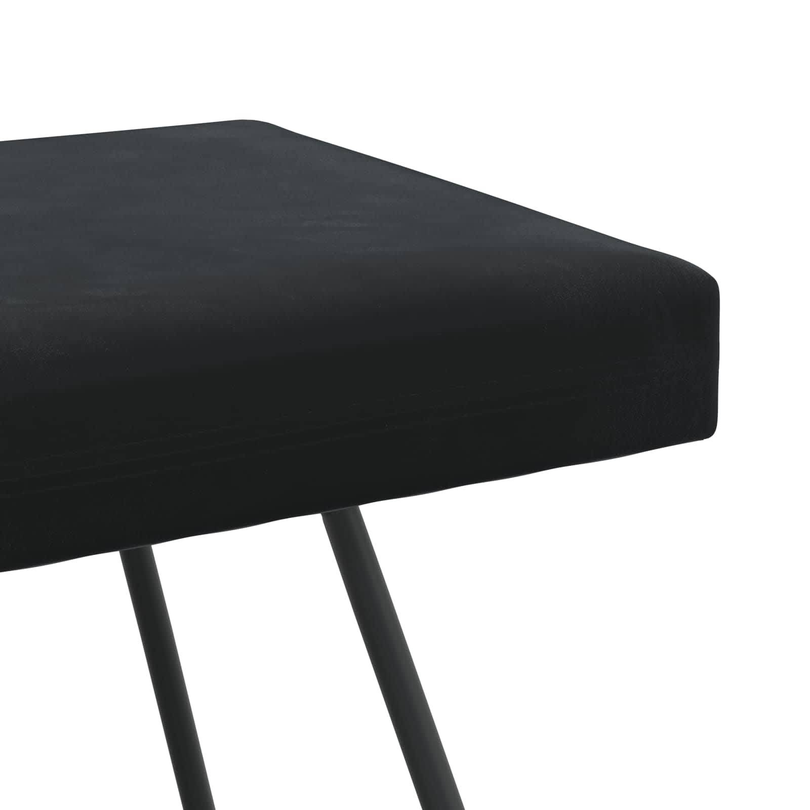 vidaXL Bank Uni Schwarz 80 x 40 x 45 cm Samt
