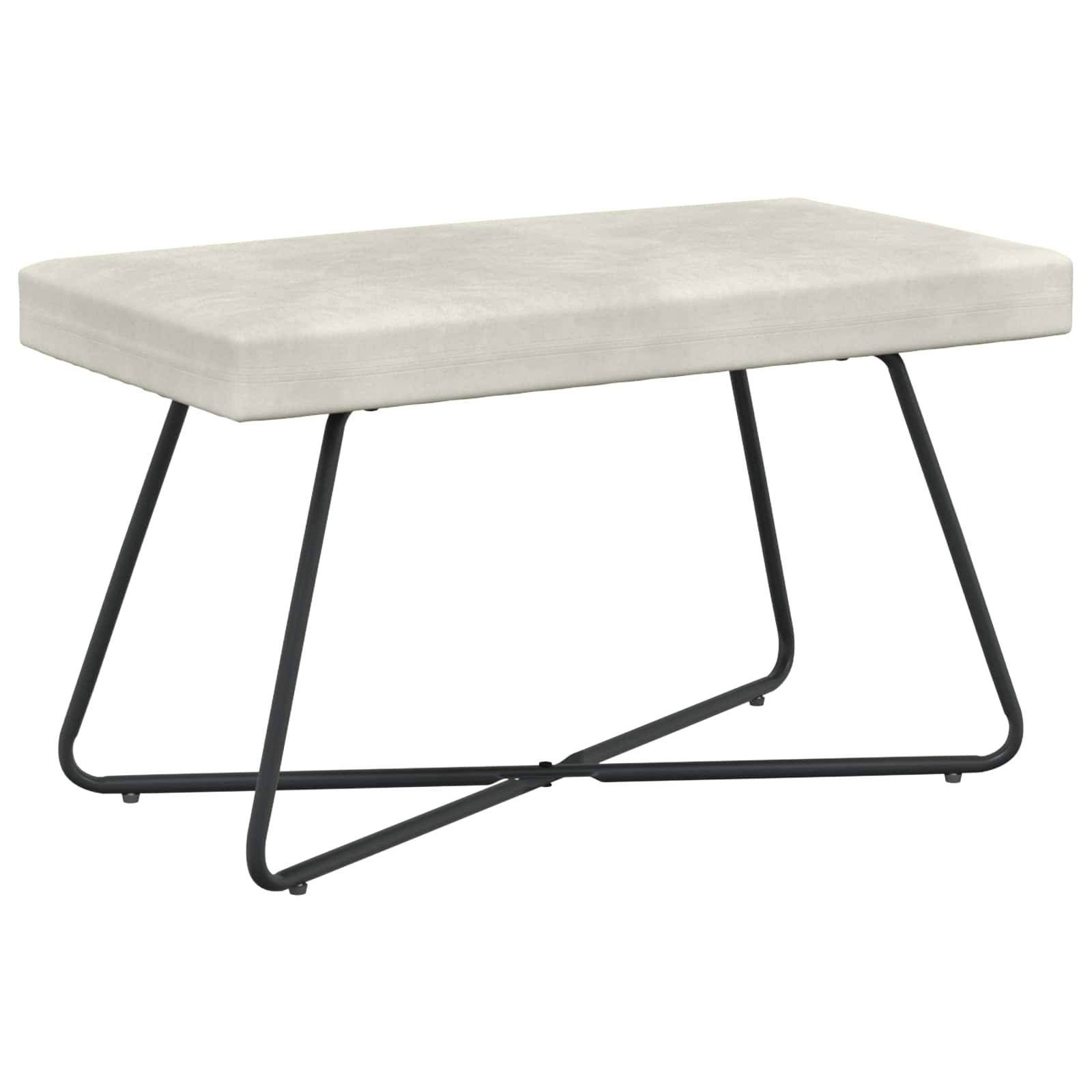 vidaXL Bank Uni Creme 80 x 40 x 45 cm Samt