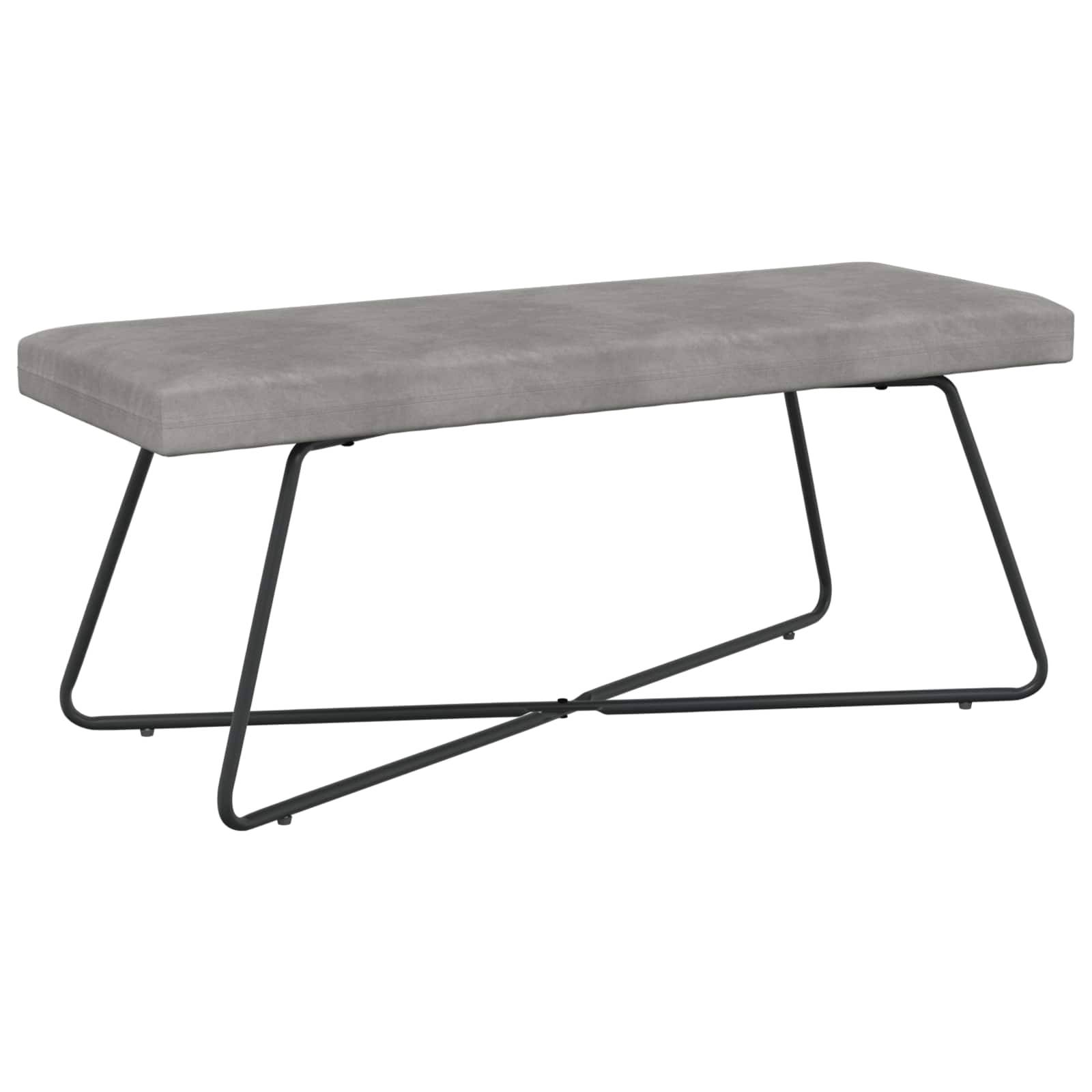 vidaXL Bank Uni Hellgrau 110 x 40 x 45 cm Samt