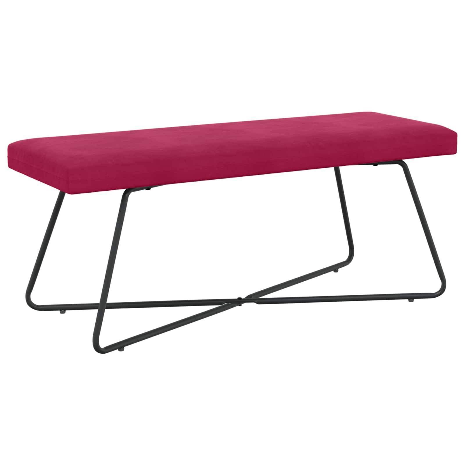 vidaXL Bank Uni Weinrot 110 x 40 x 45 cm Samt