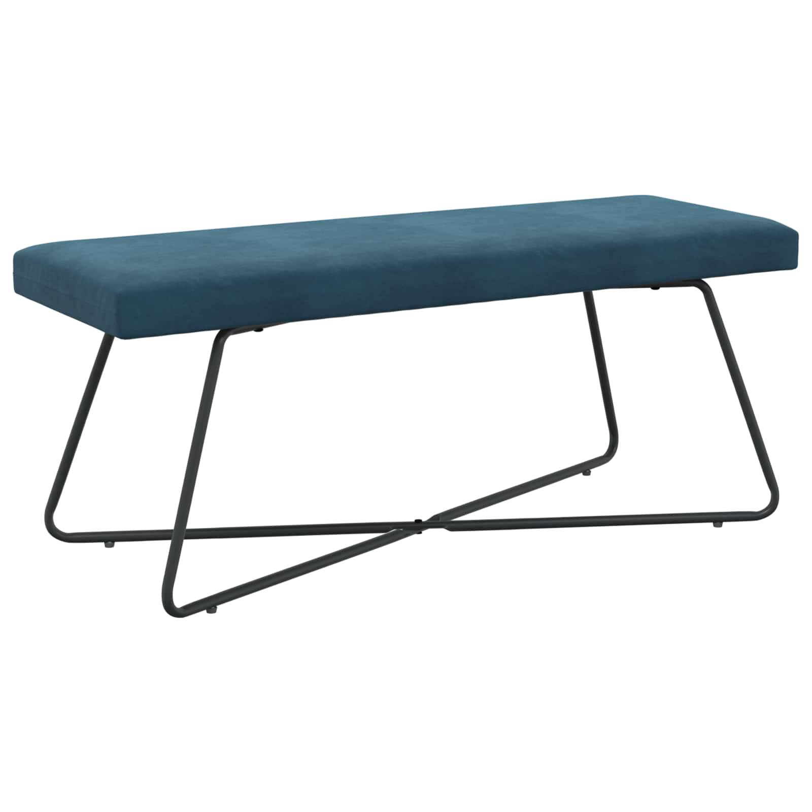 vidaXL Bank Uni Blau 110 x 40 x 45 cm Samt