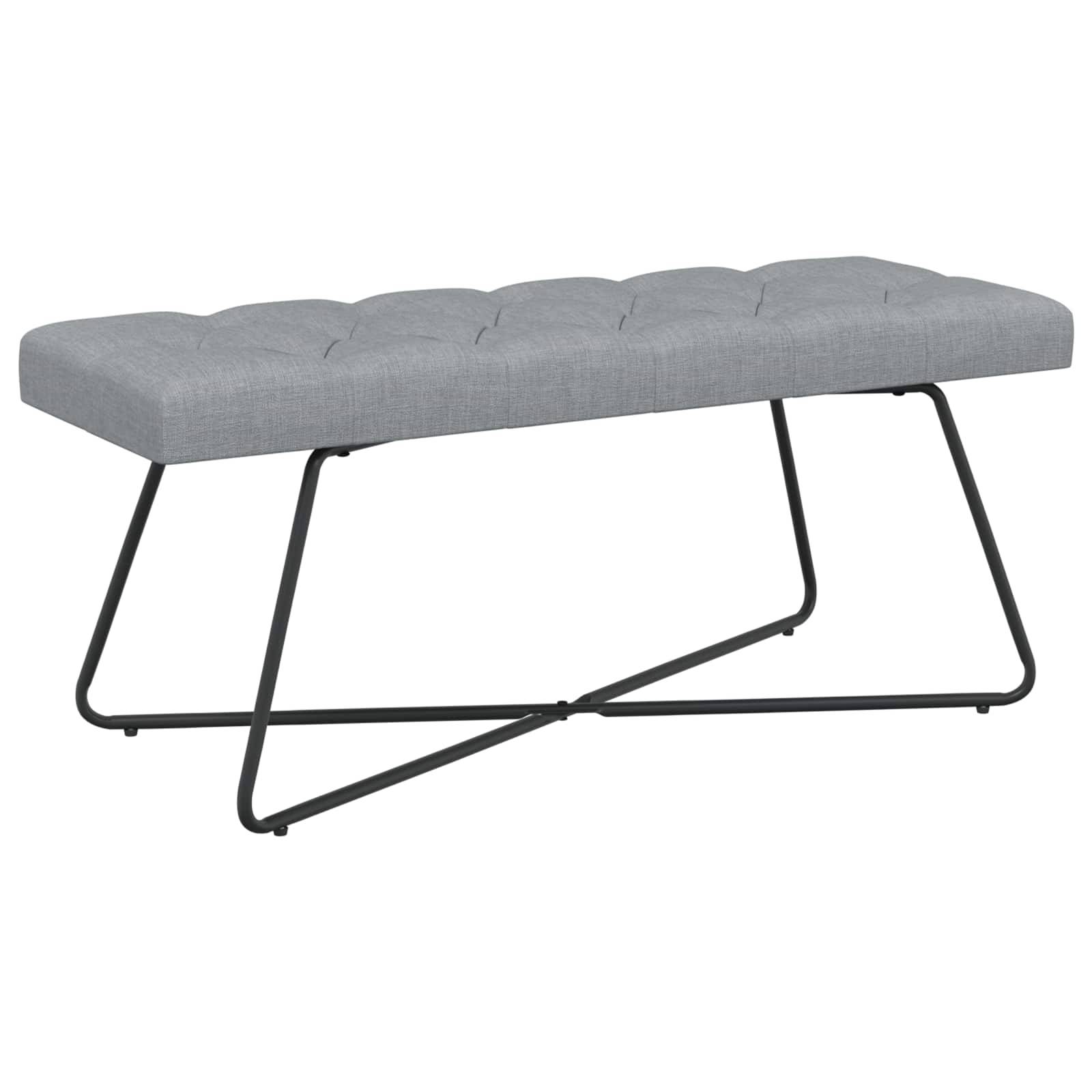 vidaXL Bank mit Knopfheftung Hellgrau 110 x 40 x 46 cm Stoff