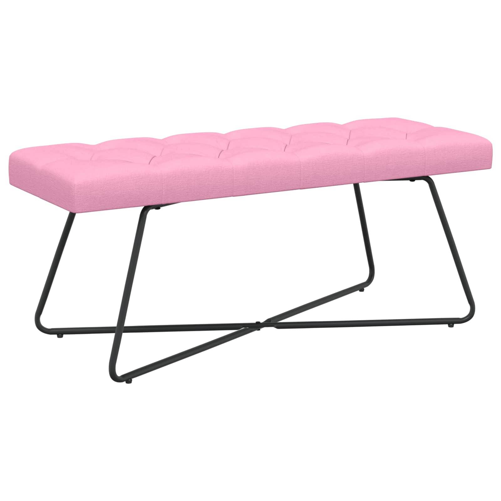 vidaXL Bank mit Knopfheftung Rosa 110 x 40 x 46 cm Stoff