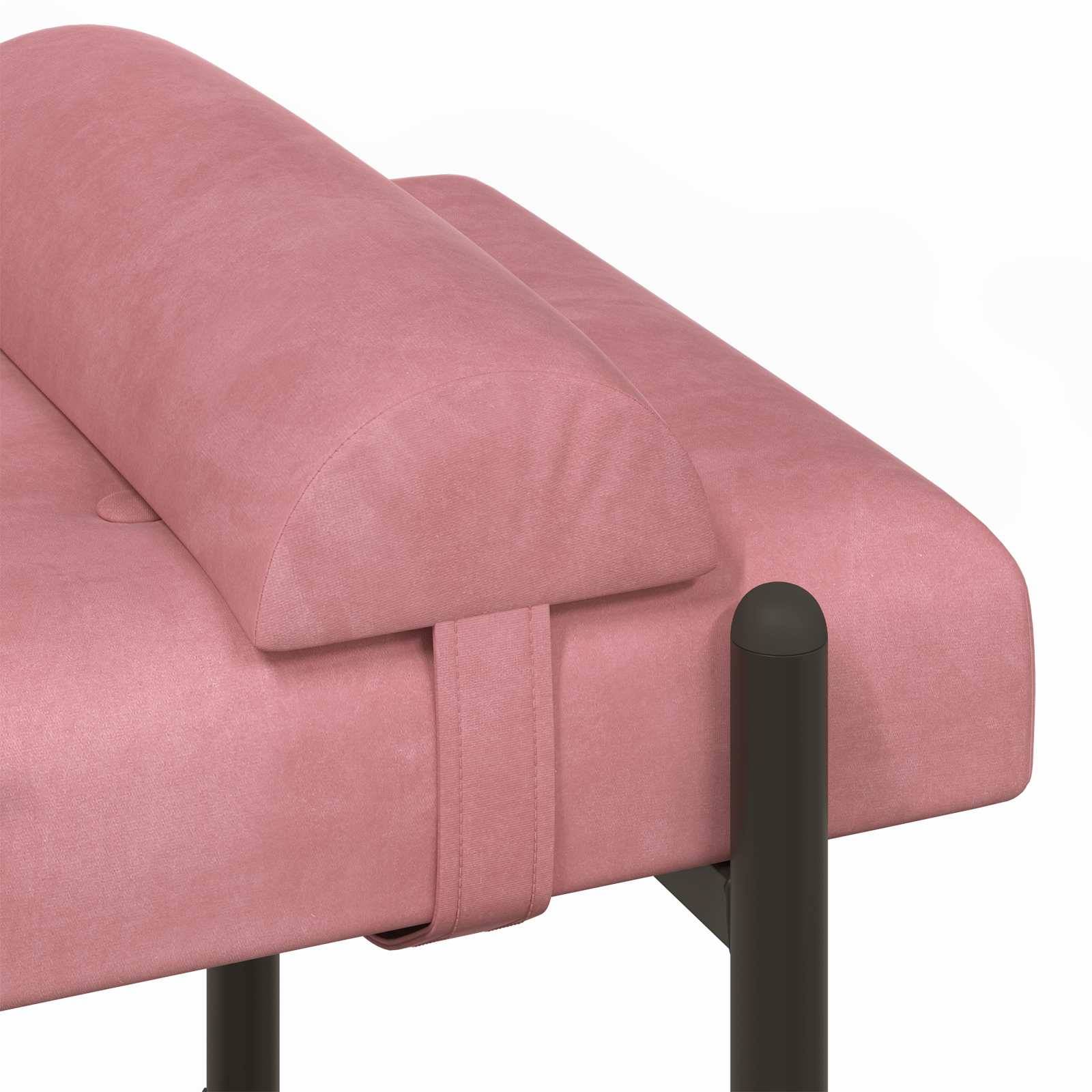 vidaXL Knopfgepolsterte Bank mit Kissen Rosa 110 x 40 x 46 cm Samt