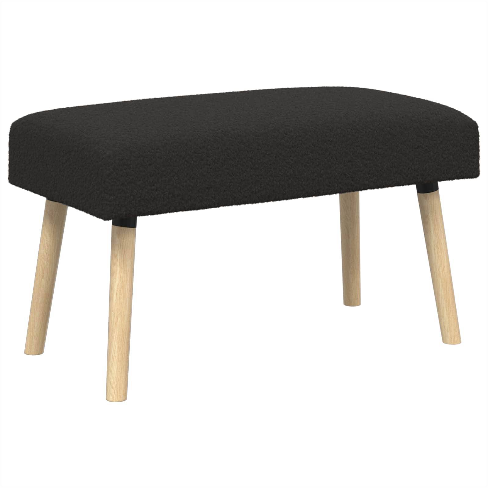 vidaXL Bank Uni Schwarz 80 x 40 x 46 cm Bouclé