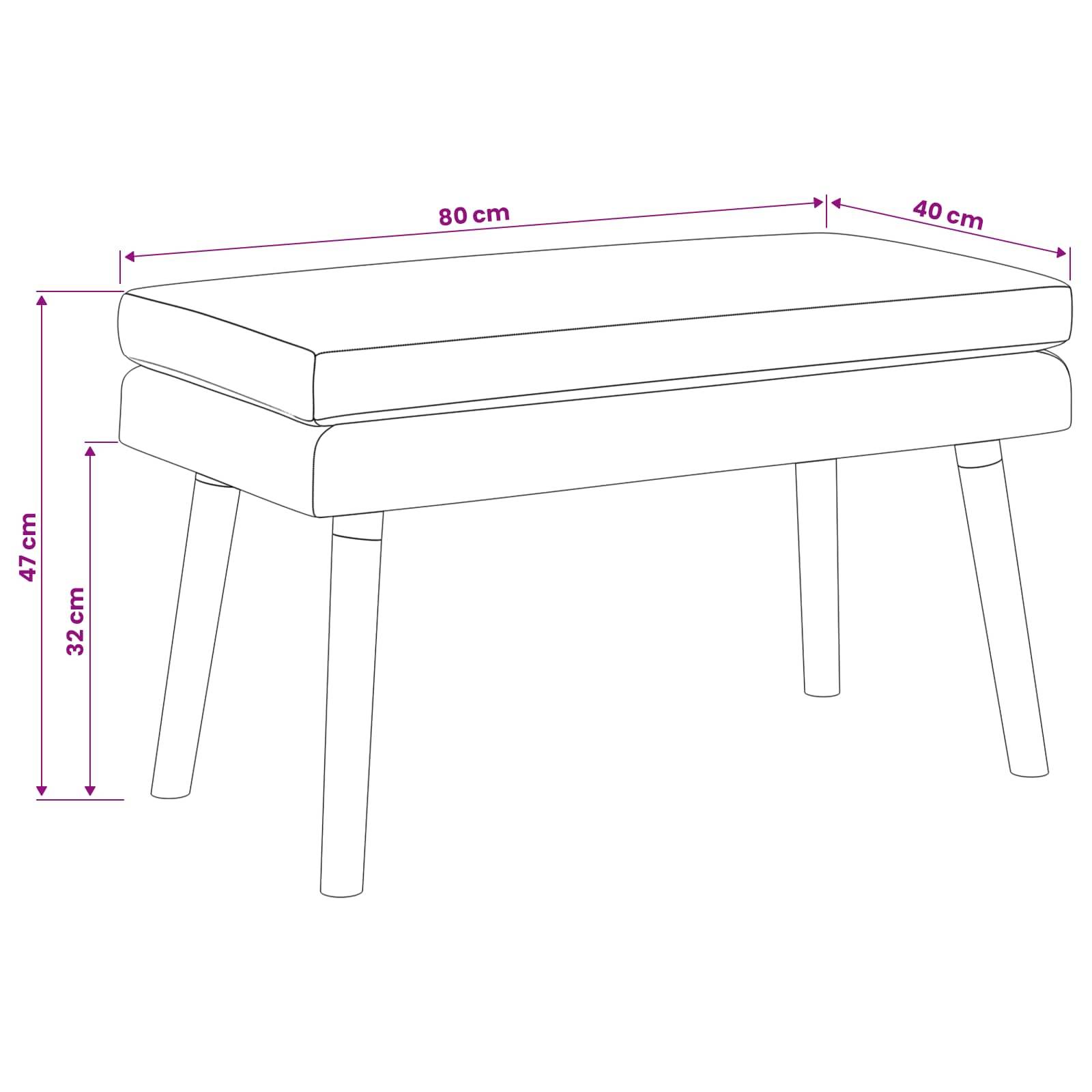 vidaXL Doppellagige Bank Weiß 80 x 40 x 47 cm Stoff