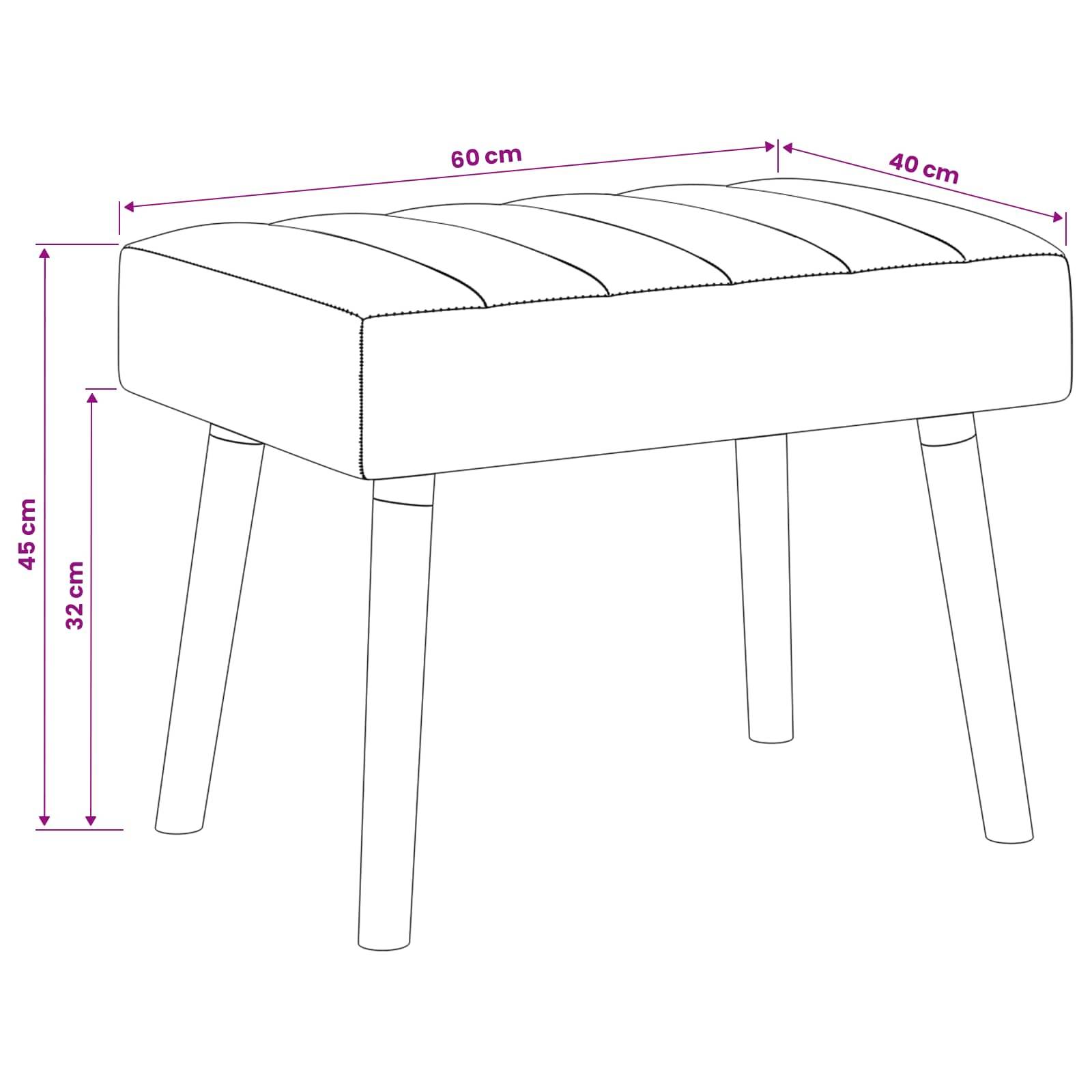 vidaXL Kanalgepolsterte Bank Dunkelgelb 60 x 40 x 45 cm Stoff