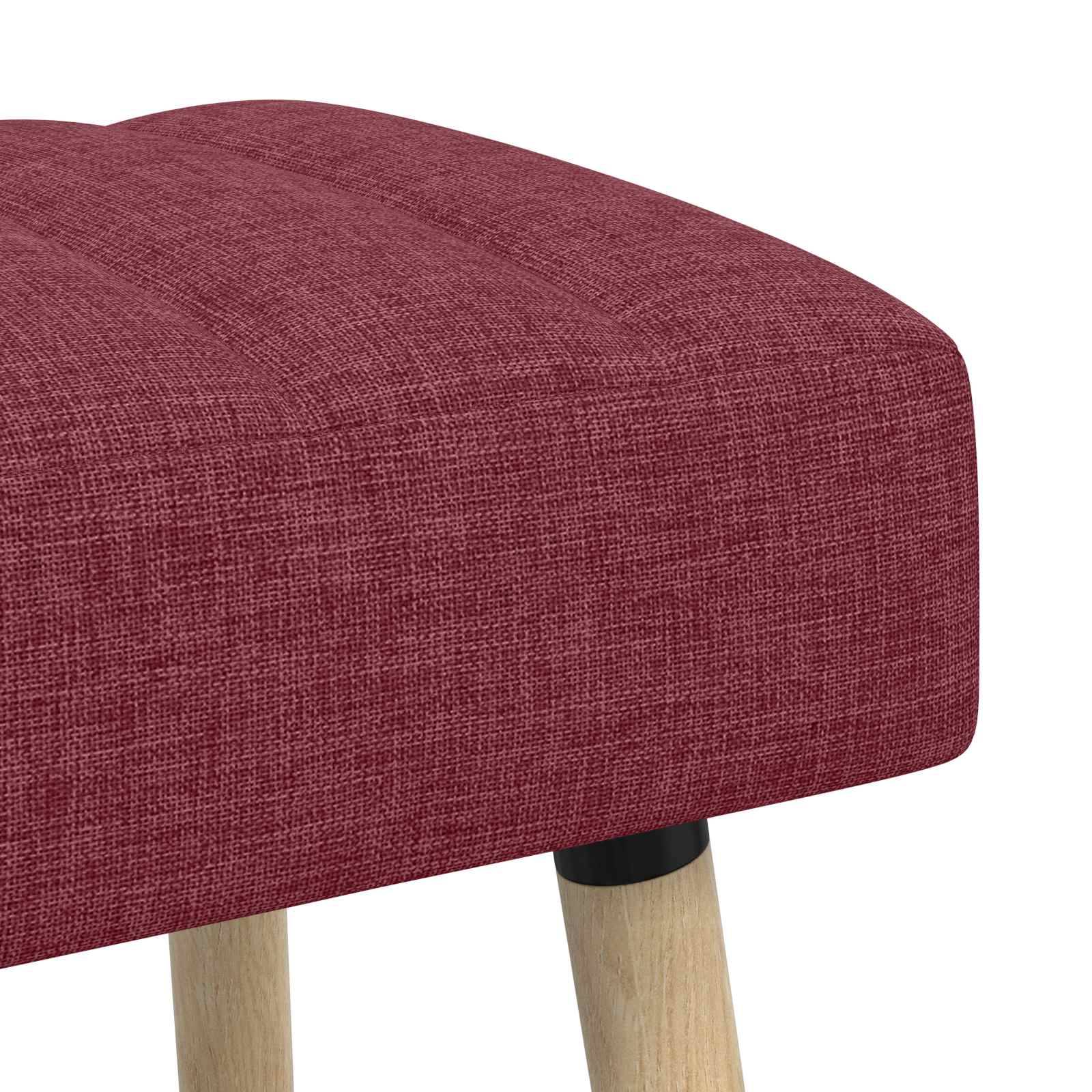 vidaXL Kanalgepolsterte Bank Weinrot 110 x 40 x 46 cm Stoff
