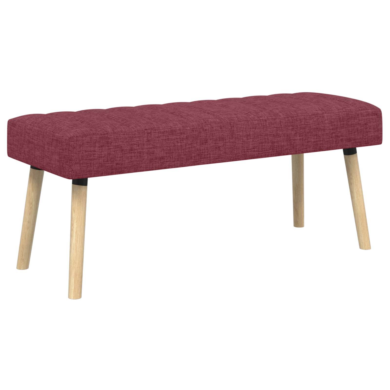 vidaXL Kanalgepolsterte Bank Weinrot 110 x 40 x 46 cm Stoff