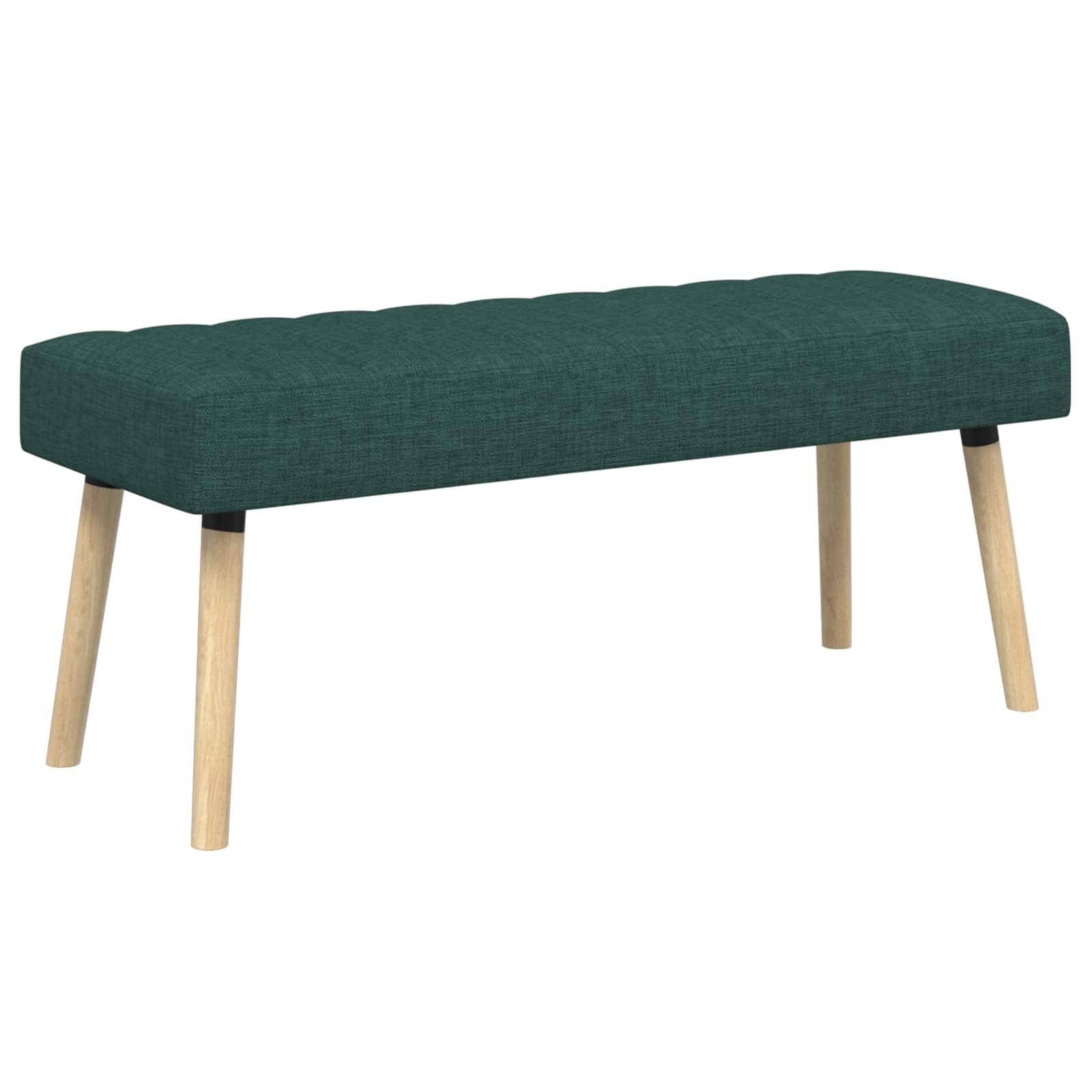 vidaXL Kanalgepolsterte Bank Dunkelgrün 110 x 40 x 46 cm Stoff