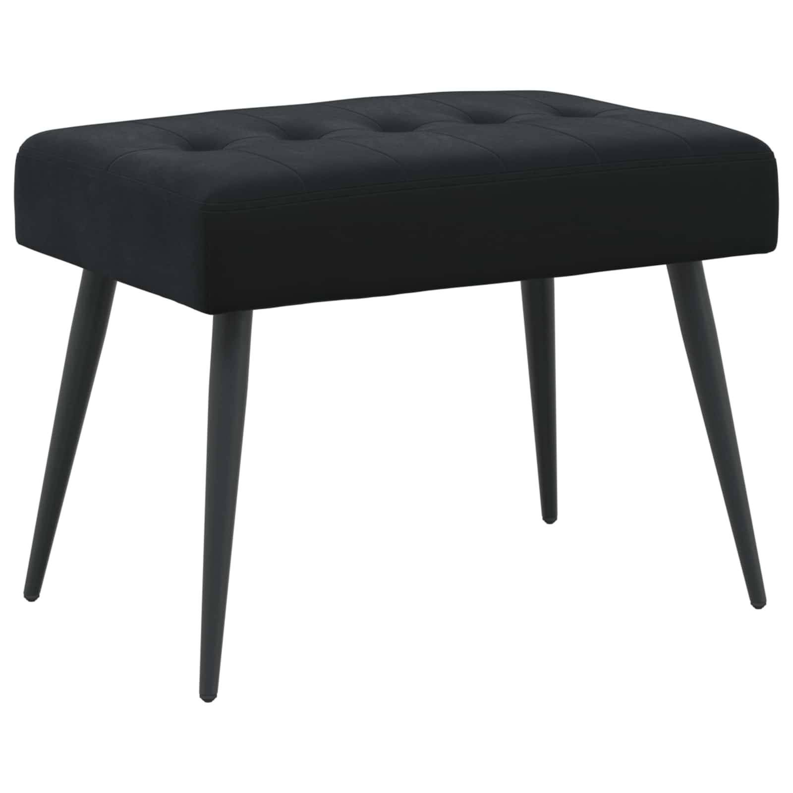 vidaXL Bank mit Knopfheftung Schwarz 60 x 40 x 45 cm Samt