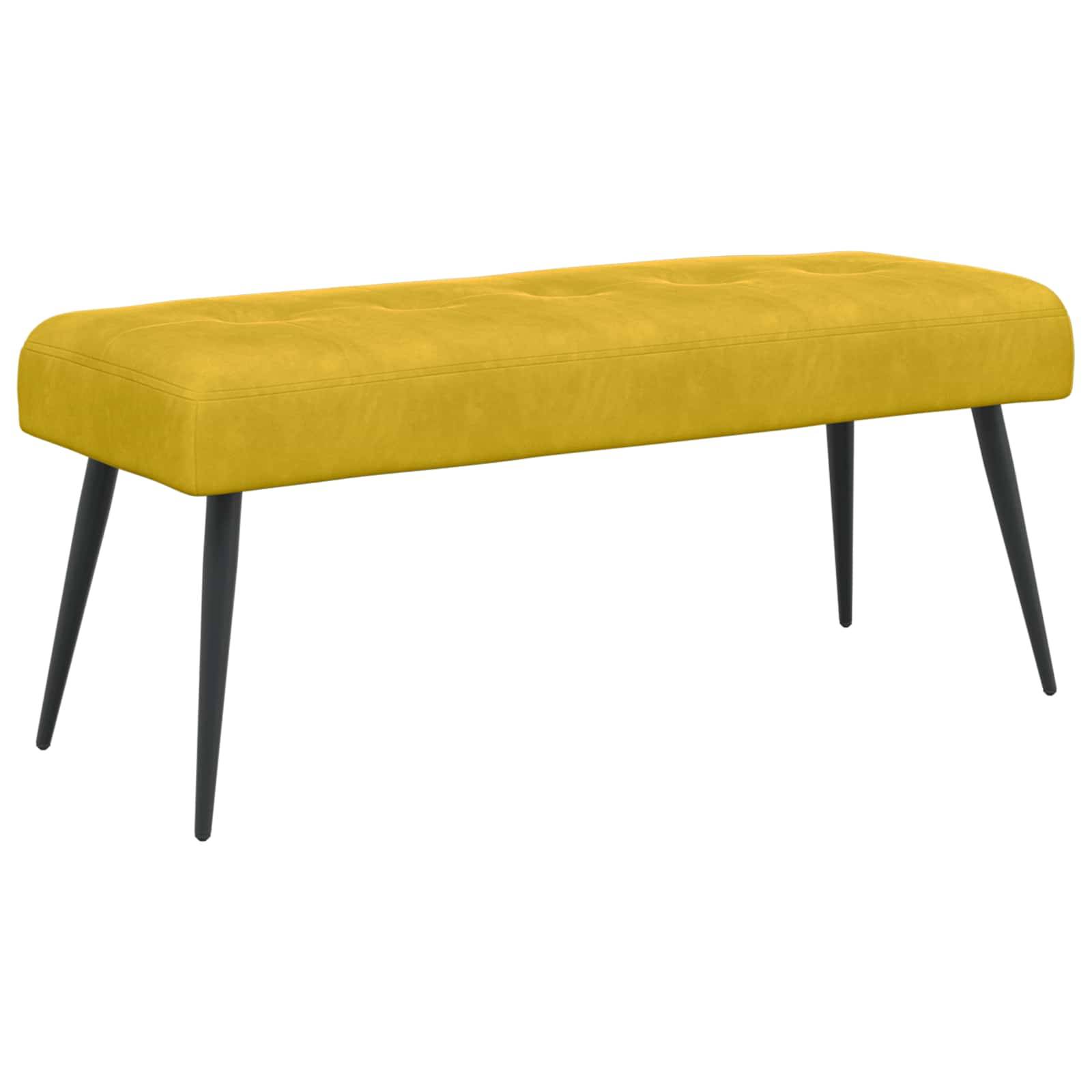 vidaXL Bank mit Knopfheftung Gelb 110 x 40 x 46 cm Samt
