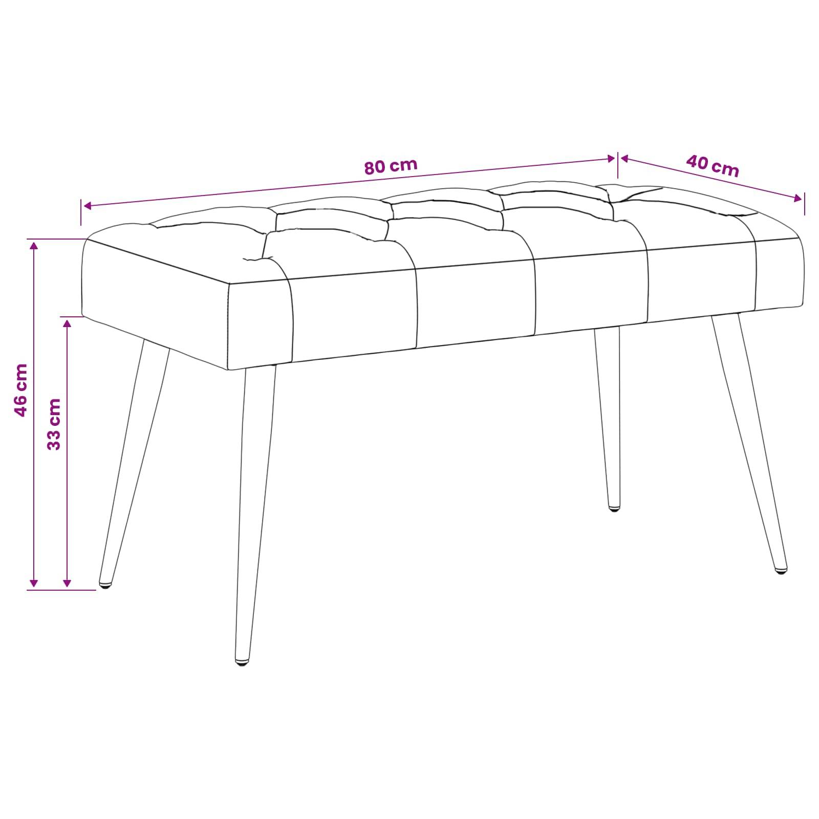 vidaXL Bank mit Knopfheftung Lila 80 x 40 x 46 cm Samt
