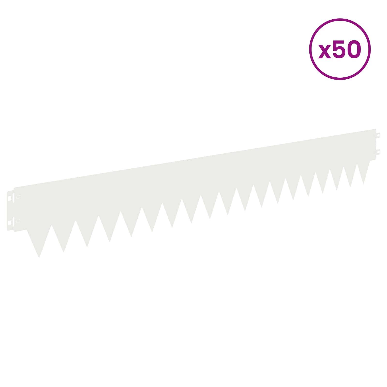 vidaXL Raseneinfassung 50 pcs 103 x 15 cm Metall Weiß