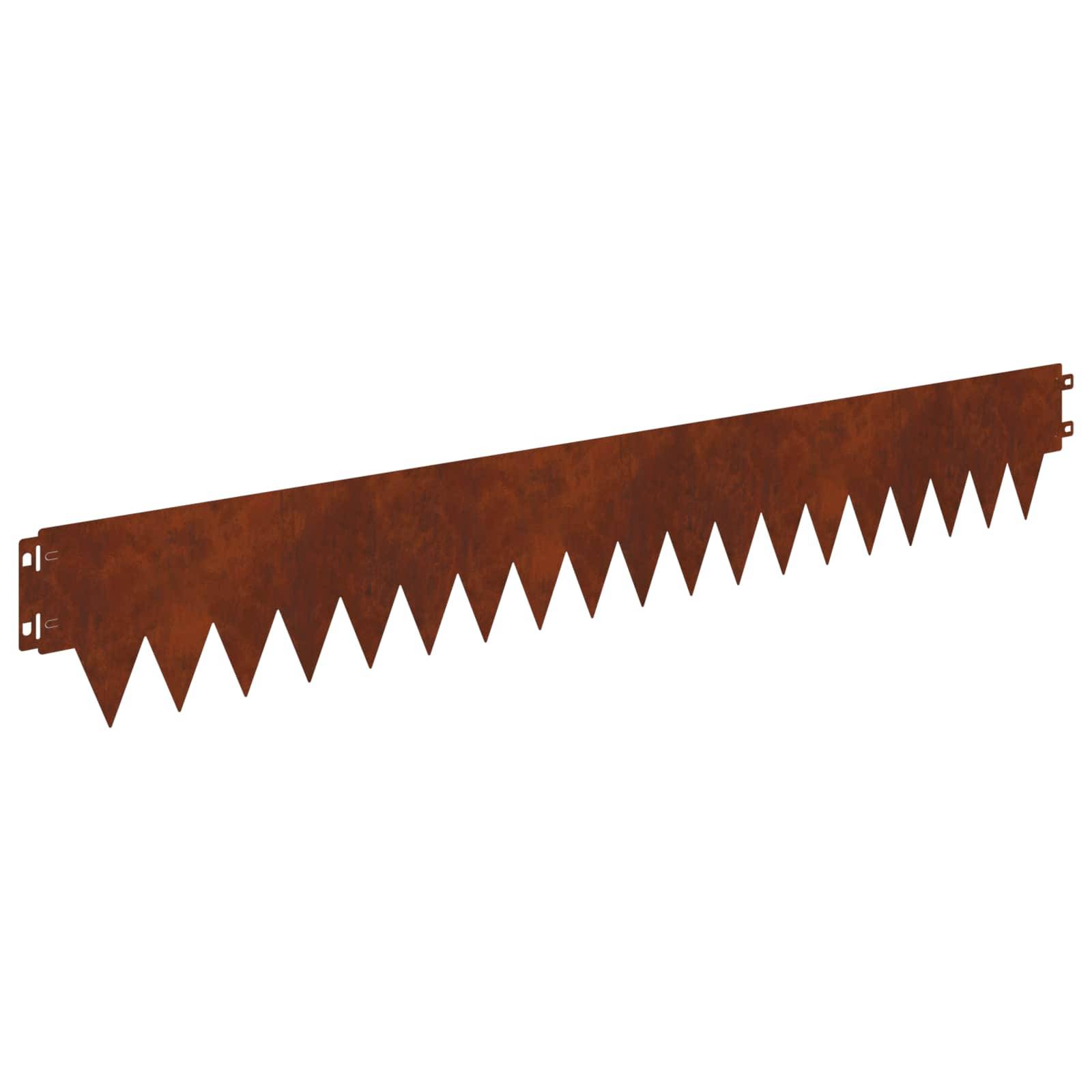 vidaXL Raseneinfassung 50 pcs 103 x 15 cm Metall Rostig