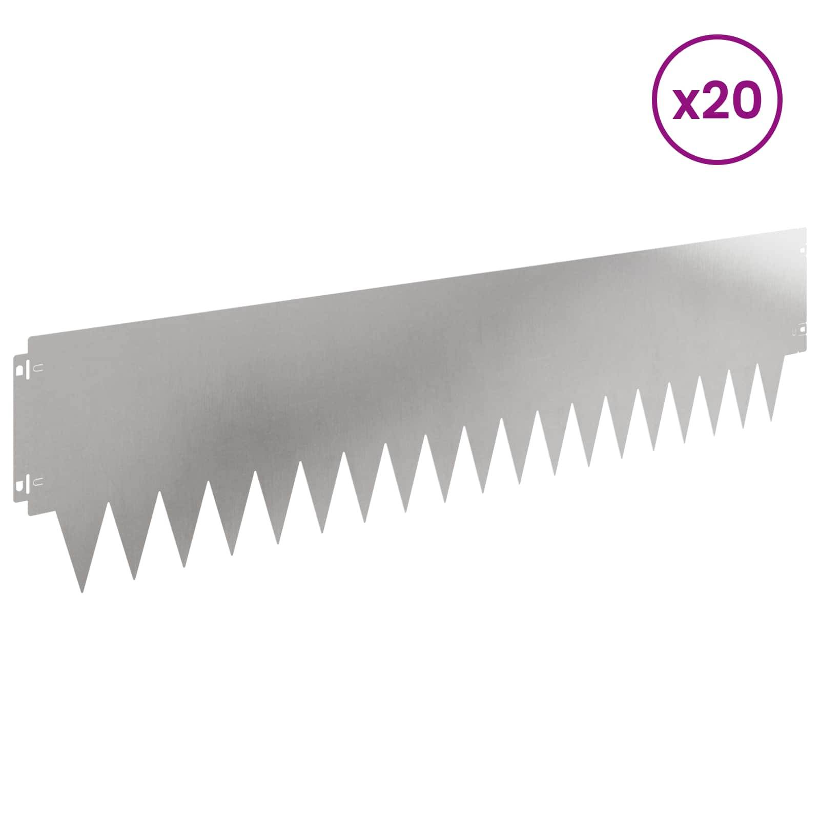 vidaXL Raseneinfassung 20 pcs Metall