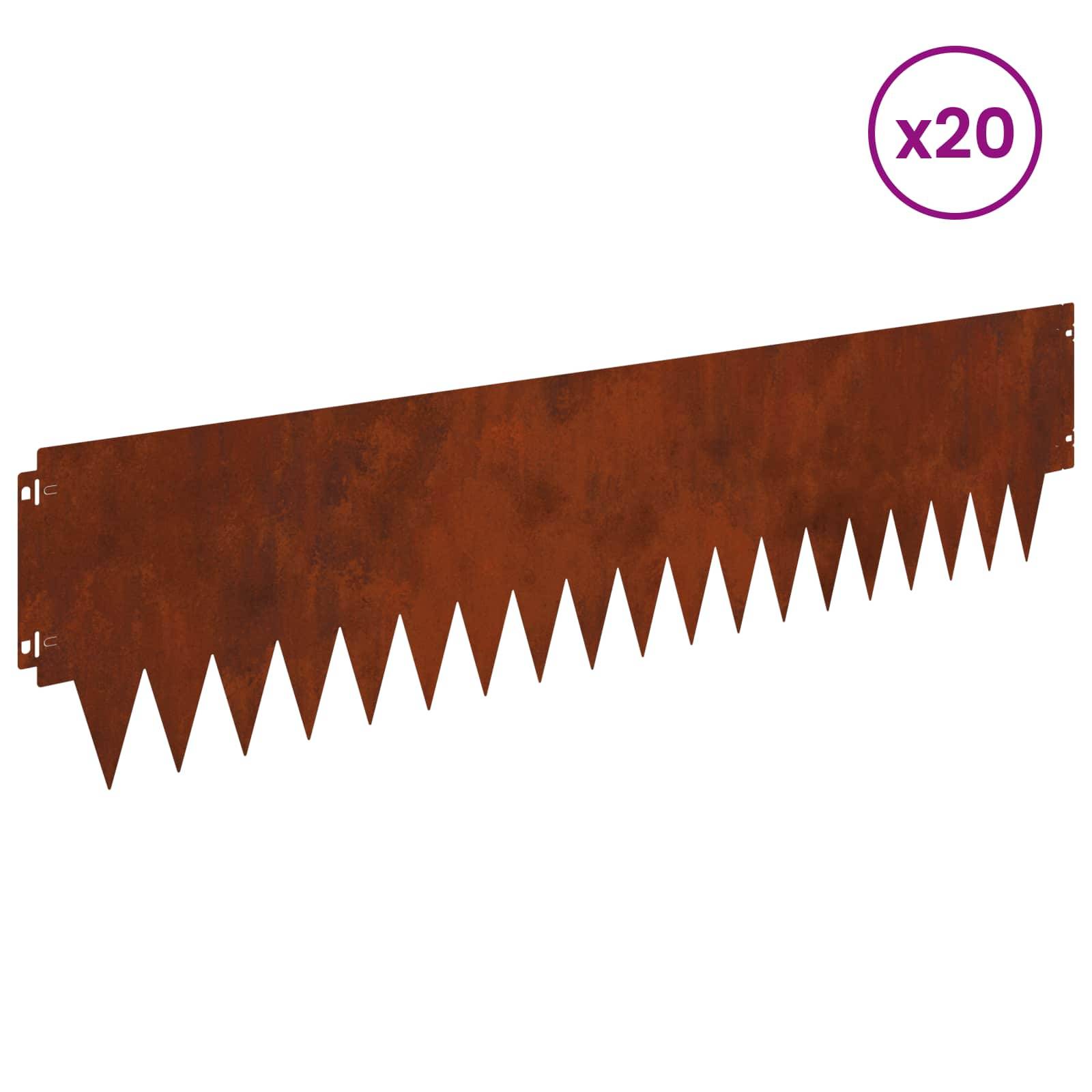 vidaXL Raseneinfassung 20 pcs Metall