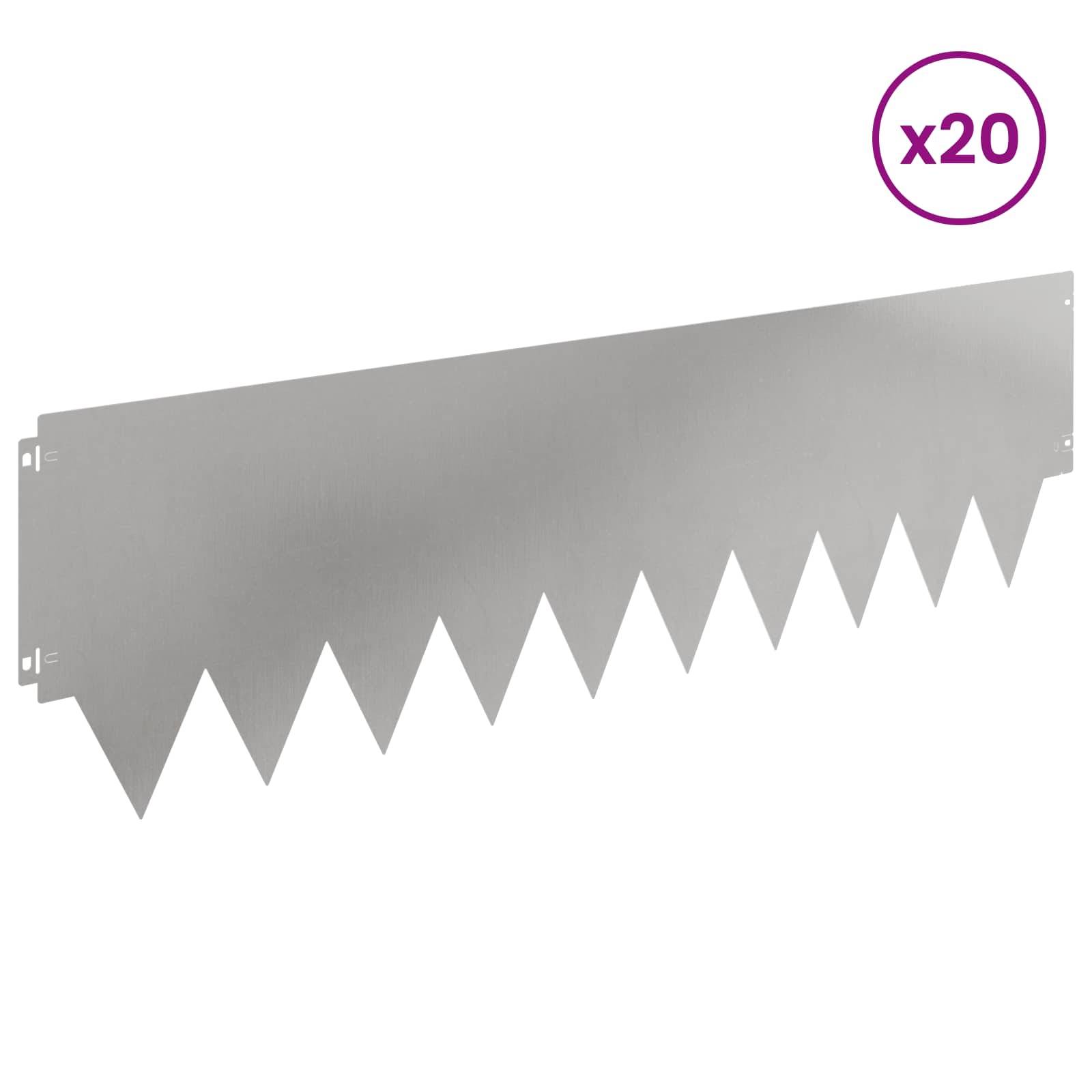 vidaXL Raseneinfassung 20 pcs Metall