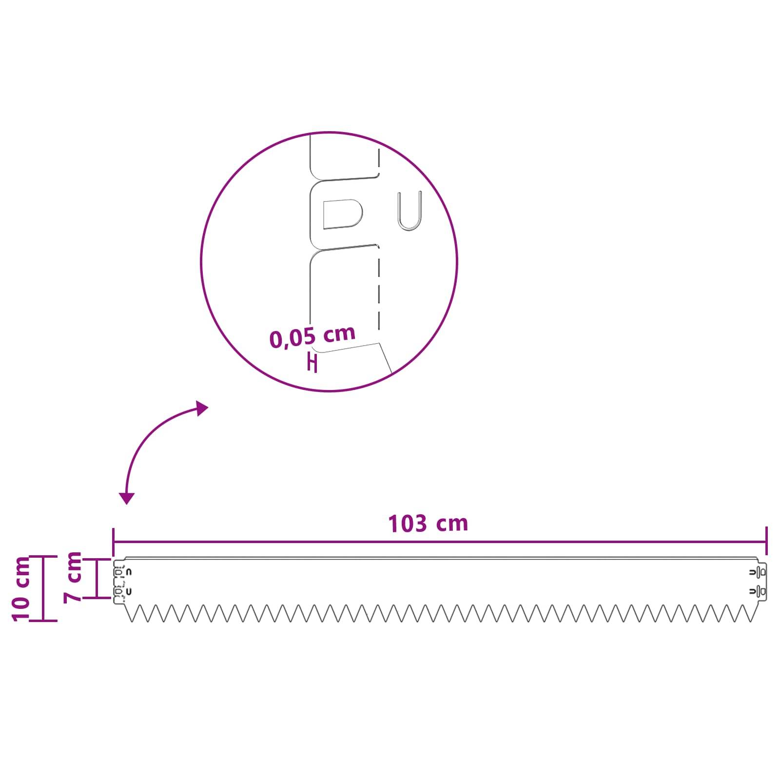 vidaXL Raseneinfassung 50 pcs 103 x 10 cm Stahl Rostig