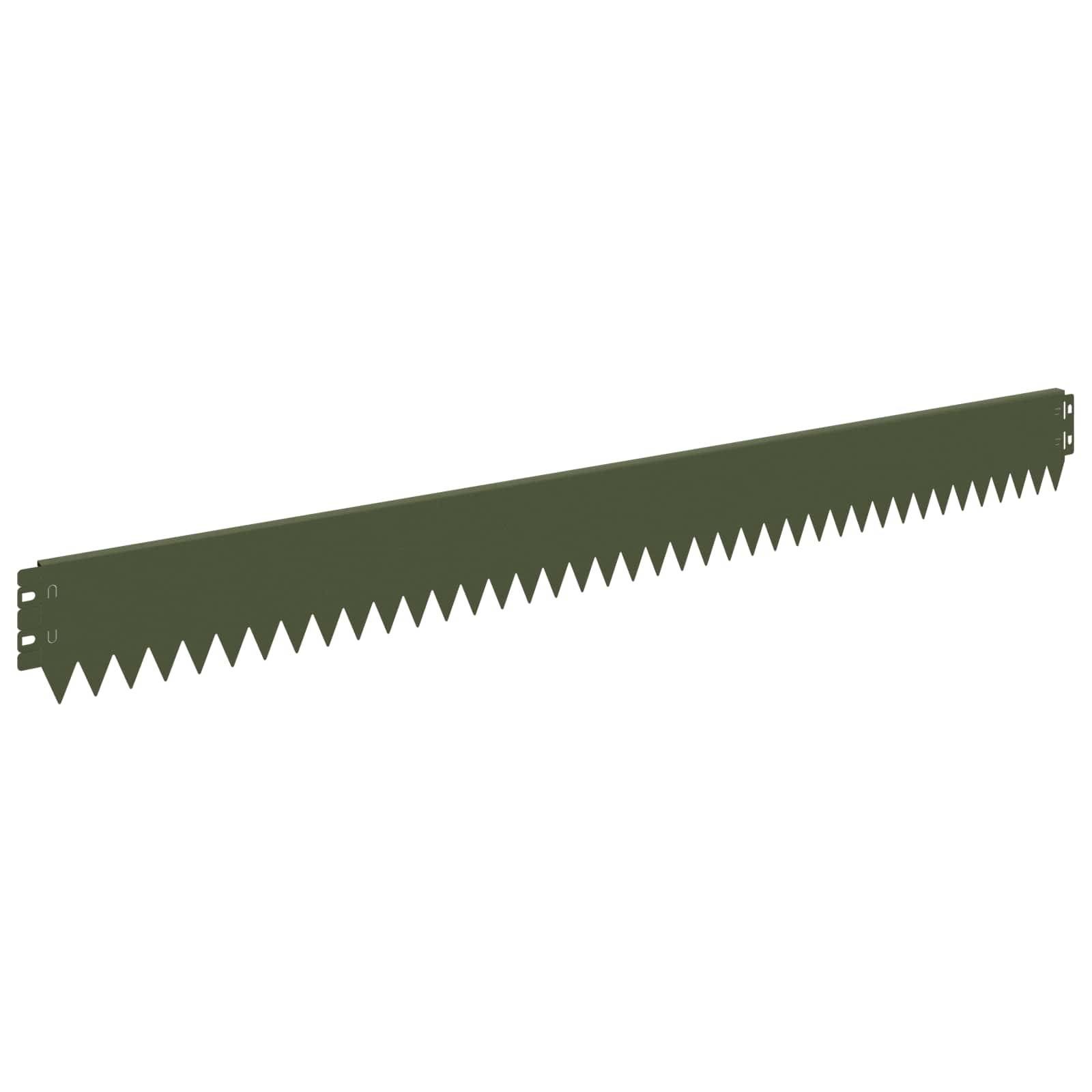 vidaXL Raseneinfassung 10 pcs 103 x 10 cm Stahl Olivgrün
