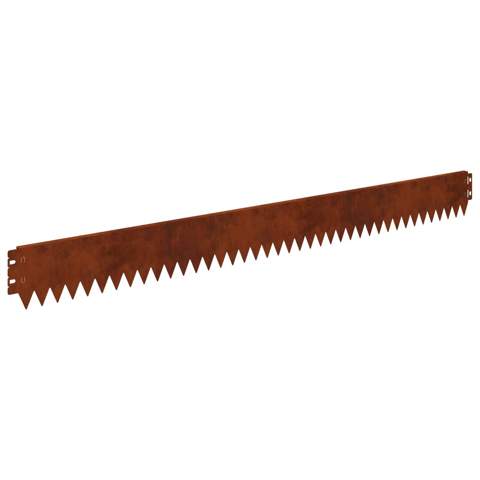 vidaXL Raseneinfassung 50 pcs 103 x 10 cm Stahl Rostig