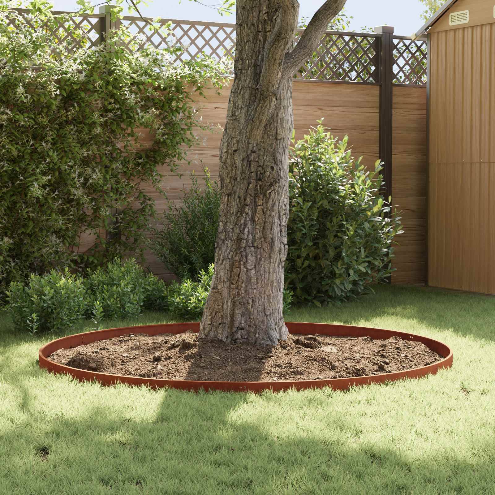 vidaXL Raseneinfassung 50 pcs 103 x 10 cm Stahl Rostig