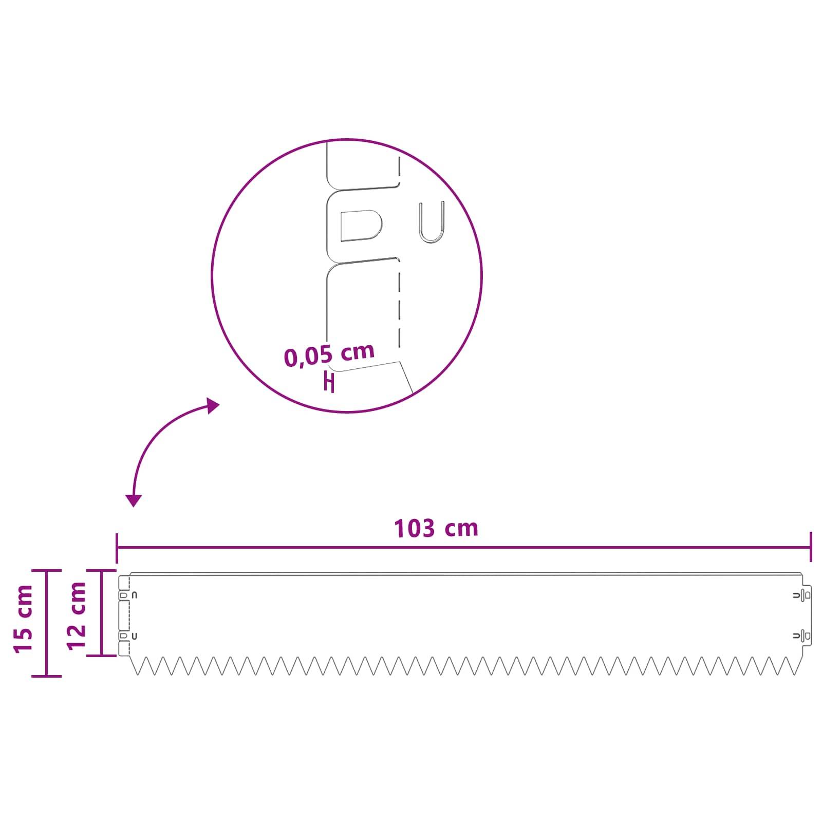 vidaXL Raseneinfassung 30 pcs 103 x 15 cm Stahl Olivgrün