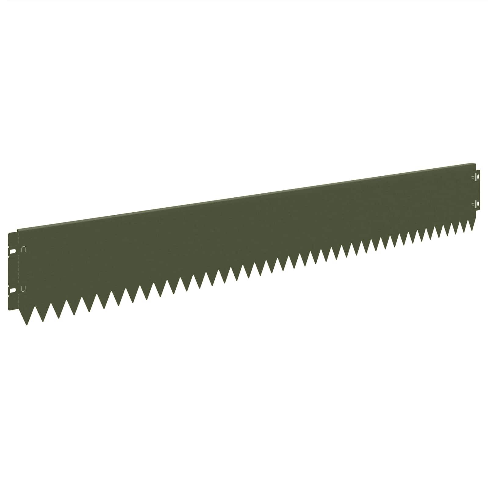 vidaXL Raseneinfassung 10 pcs 103 x 15 cm Stahl Olivgrün