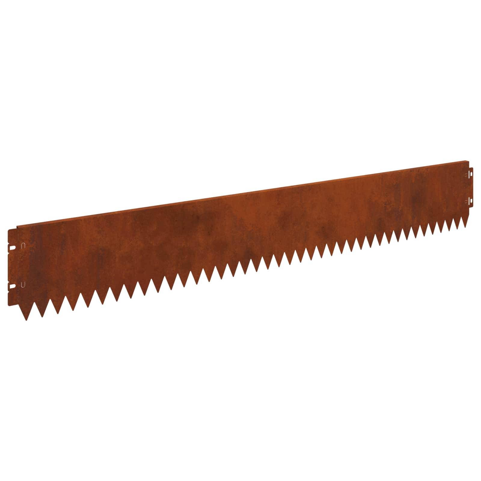 vidaXL Raseneinfassung 10 pcs 103 x 15 cm Stahl Rostig