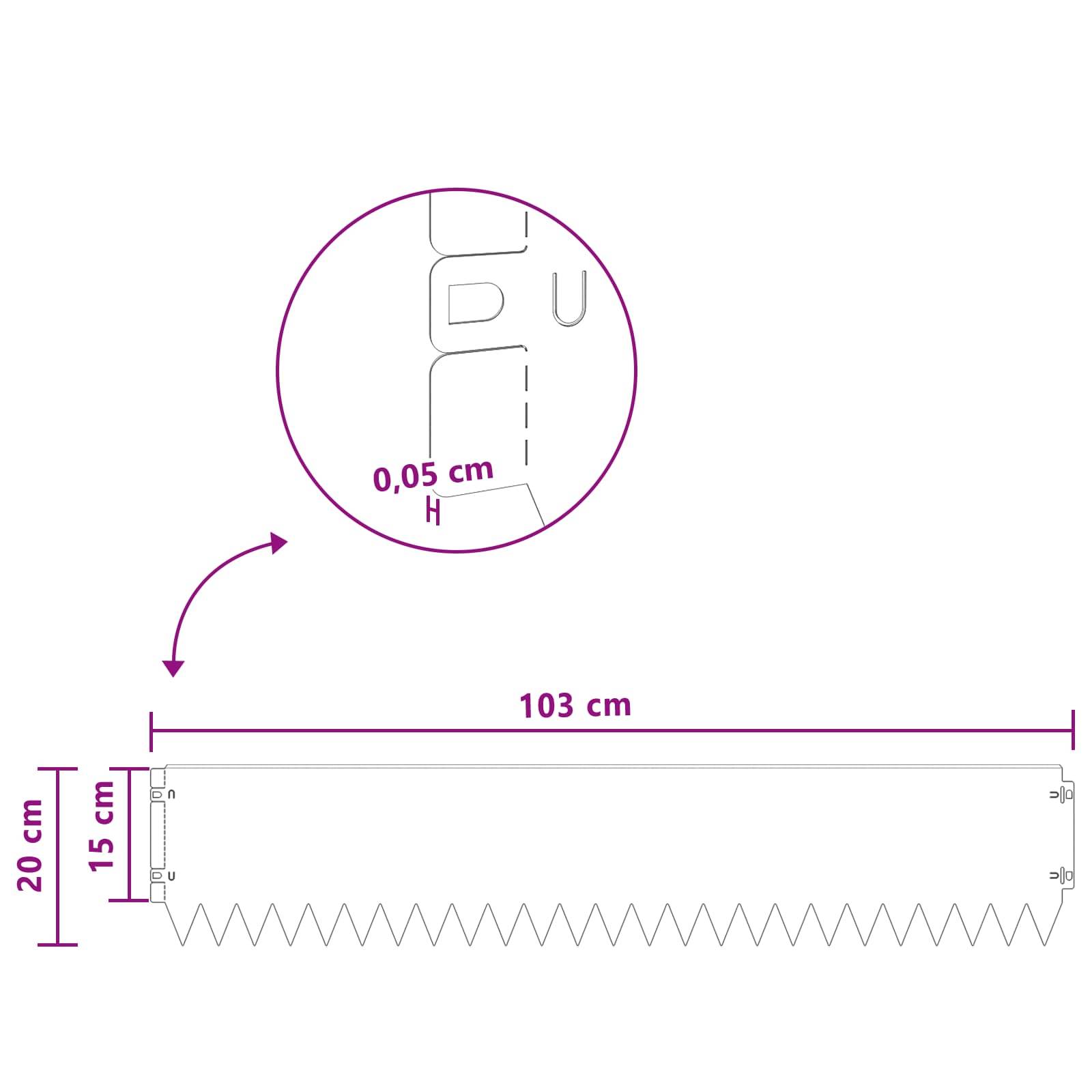 vidaXL Raseneinfassung 30 pcs 103 x 20 cm Stahl Rostig