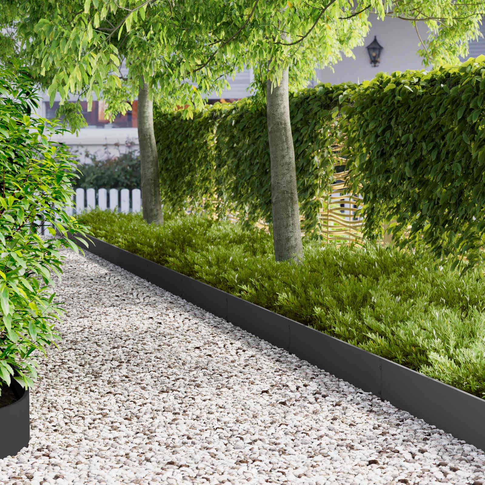 vidaXL Raseneinfassung 30 pcs 103 x 20 cm Stahl Schwarz