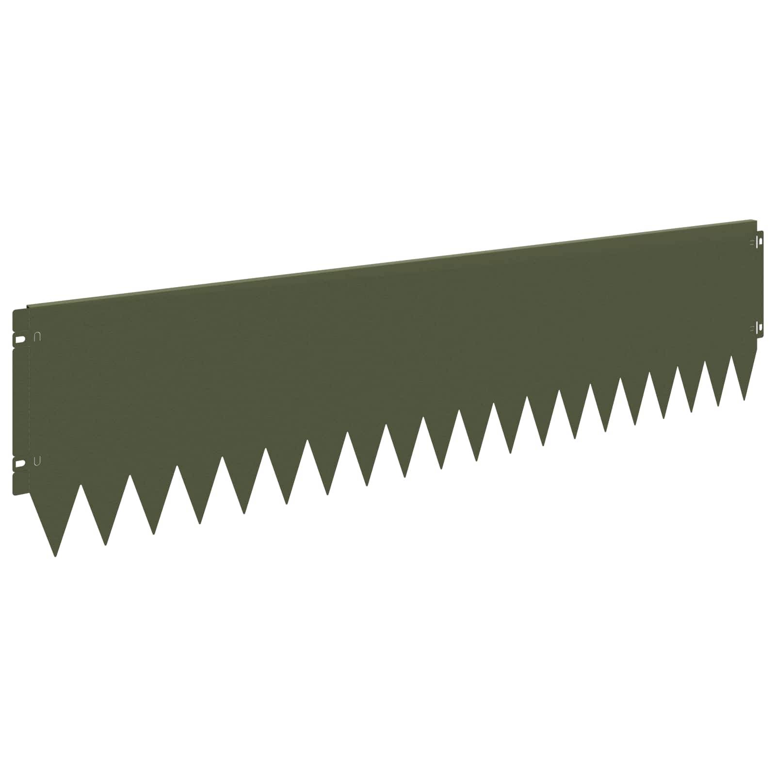 vidaXL Raseneinfassung 10 pcs 103 x 25 cm Stahl Olivgrün